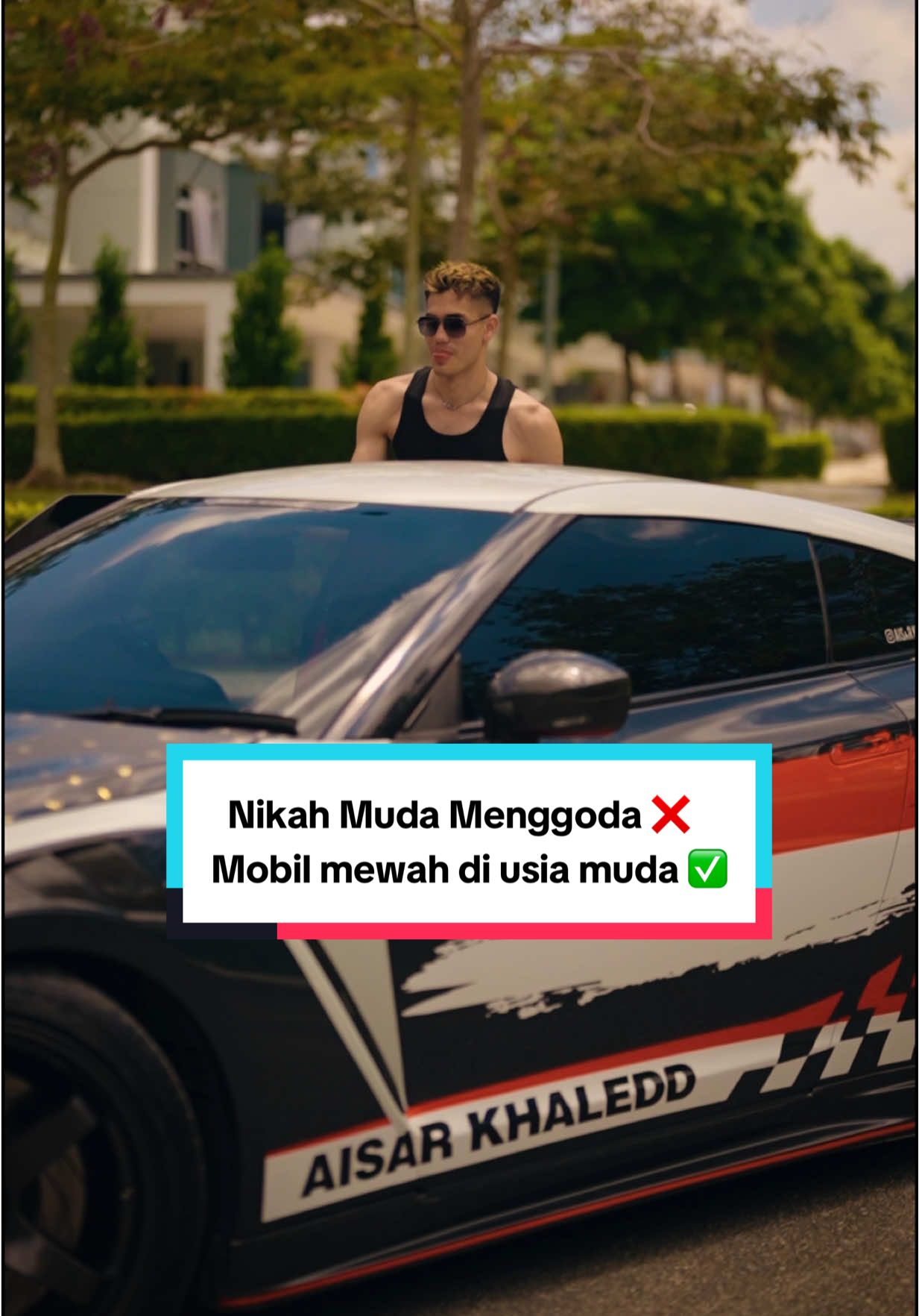 nikah muda memang menggoda,mobil mewah di usia muda lebih menggoda #aisarsultanmalaysia #gtr #aisarkhaledd 
