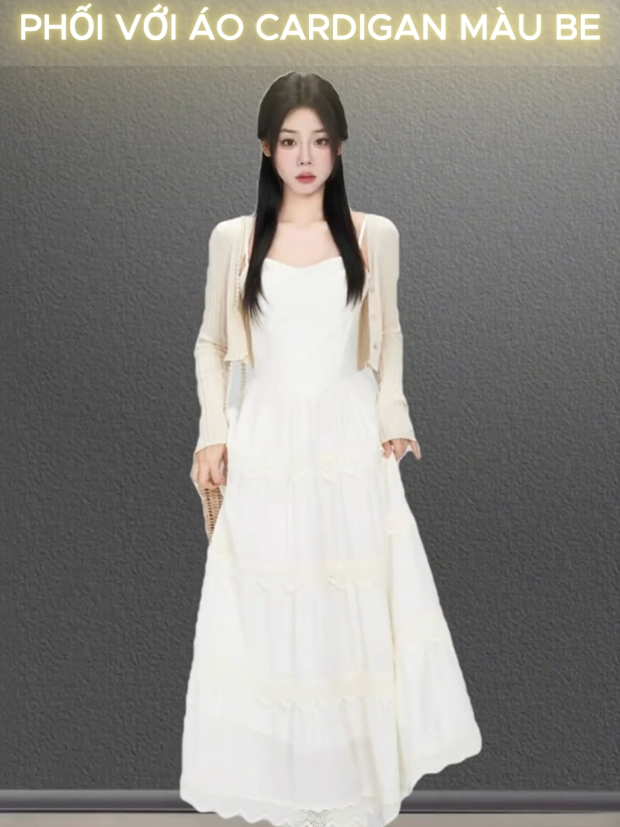 Phối đồ sành điệu với váy trắng dài  #phoidoxinh #phoidotrend #vaydai 