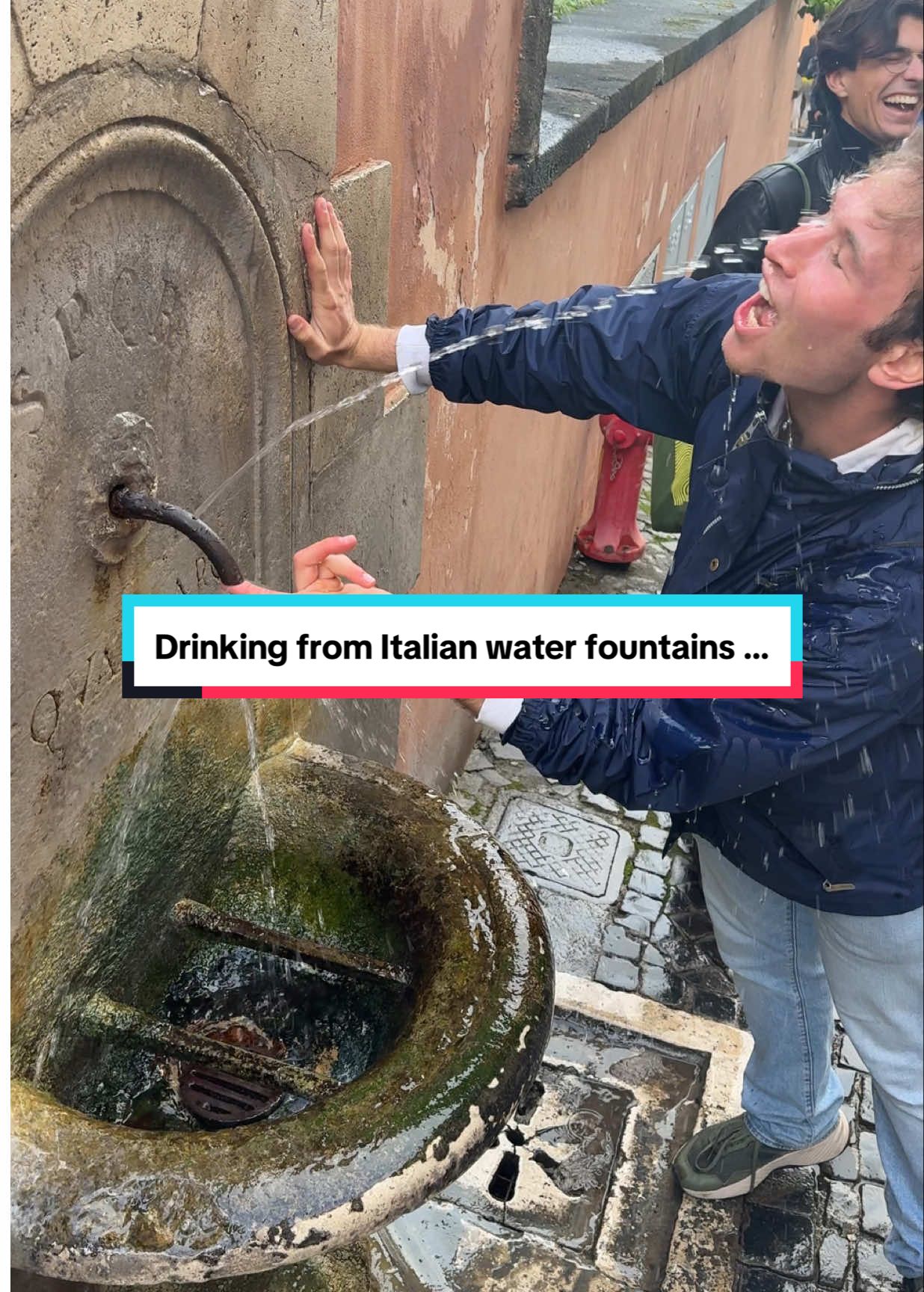 Did you know Italian water fountains have this feature? ⛲️ Try it on your next trip and see how well you do. 🫣 🤳 @Anaé Billet  #expectationvsreality #wheninrome #wheninitaly #fail #fyp #funnytiktok 