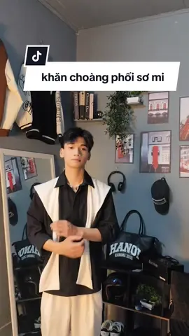 khăn choàng phối sơ mi #khanchoang #somi #phuctapphoido #fyp 
