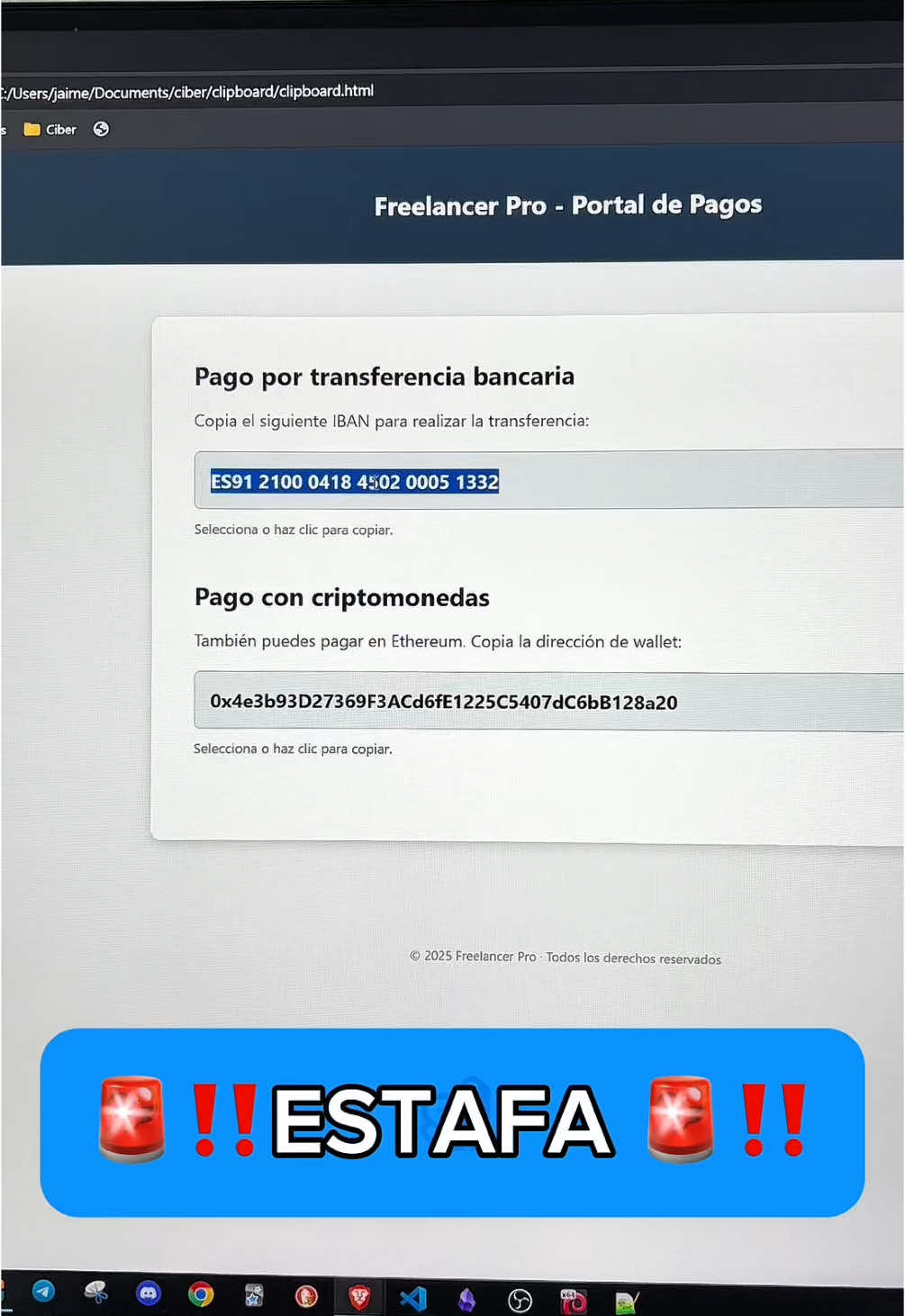 ¿Sabías que al copiar y pegar desde una web te pueden cambiar el contenido del portapapeles? #ciberseguridad #clipboardhack #hackingtips #seguridadinformática #cybersecurity #infosec #hackingetico #datosseguros #consejoseguridad #hackers #parati #fyp #educativo
