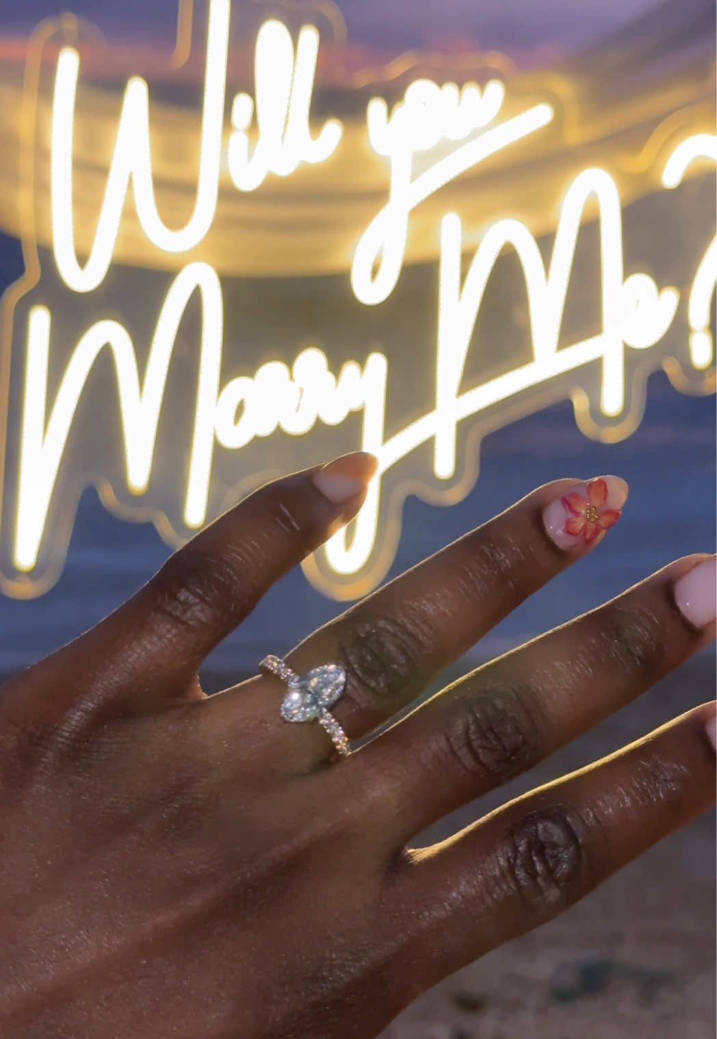 I said yes to the man of my dreams 🥹💍🌅 #proposal 