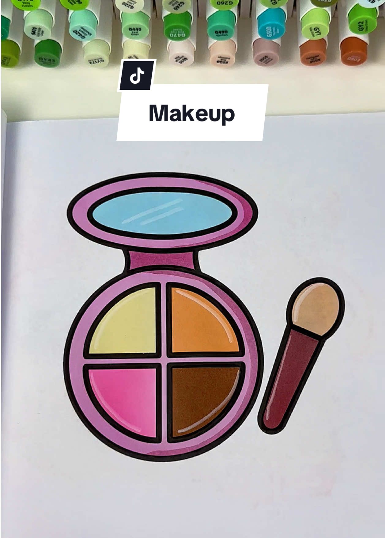 Replying to @iam_steven2 ASMR coloring 🔉makeup palette 💕 This coloring page is part of my 50 pages ‘Cosmetics Girl‘ coloring book 🌹 The markers I use are @Ohuhuart 💅 you can get 10% off with my code COLORINGWITHSILVIA at checkout on their website! #coloringpages #ohuhumarkers #cozycoloring #coloringbook #asmrcoloring #usa #coloringtok #glowcosmetics 