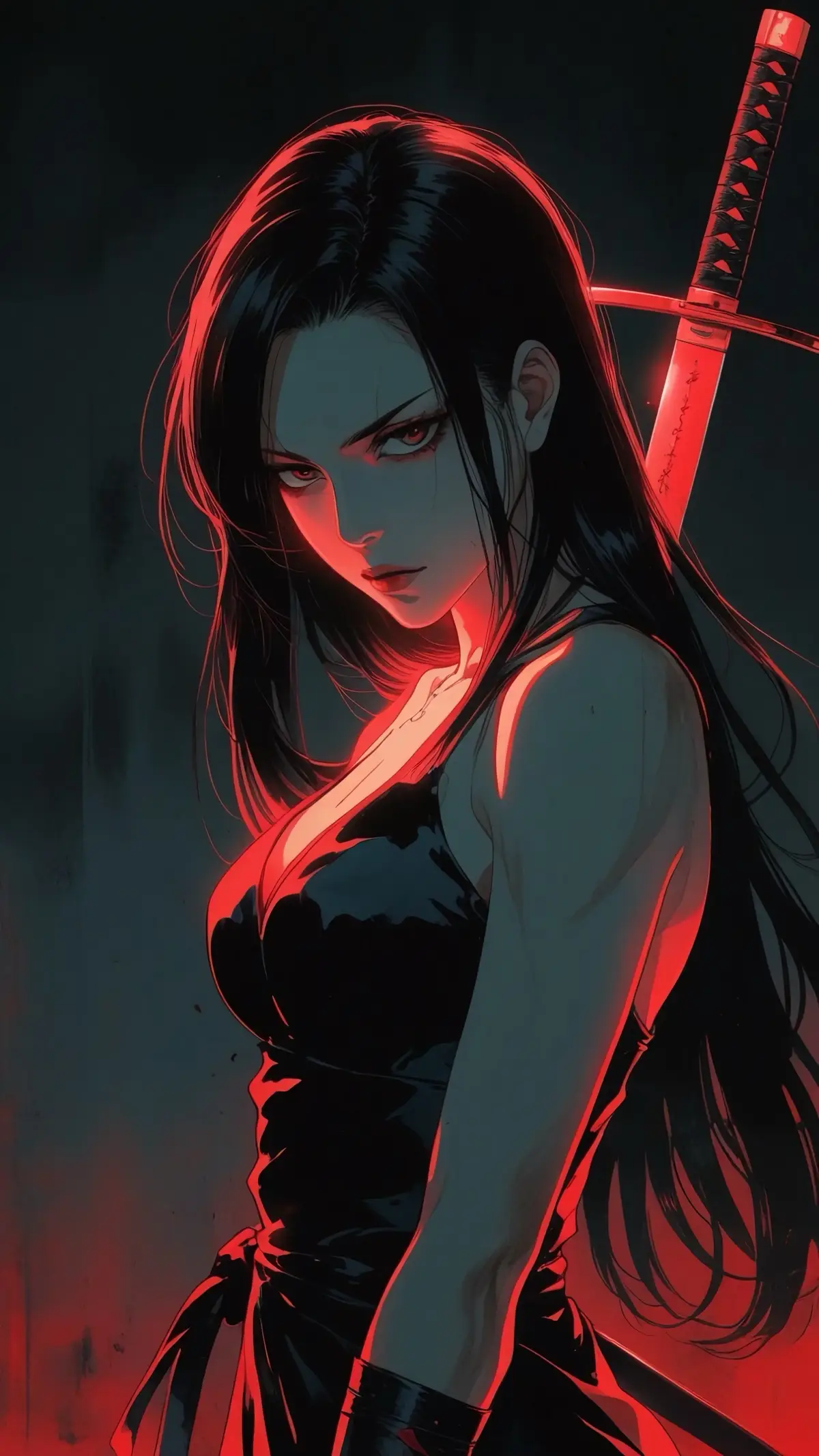 Her gaze is sharper than katana 😎 #originalcharacter #viraltok #anime #leonardoai #animetok #wallpapers #wallpaperhd #wallpaper4k #animefan #ai #wallpaper #animestyle #animewallpaper #katana 