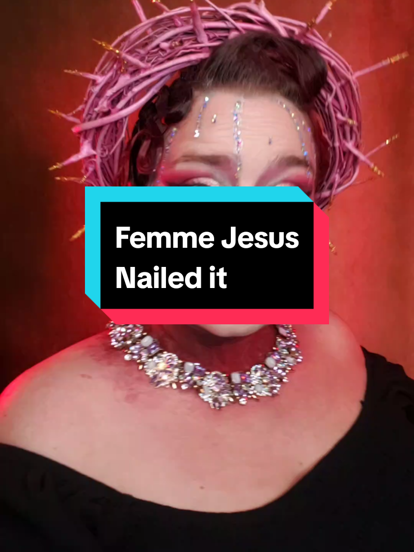 Nailed it! #blasphemy #easter #easter #fyp #foryoupage #lgbt #lgbtq #queer #personaljesus #tistheseasonforblasphemy #exvangelical #exvangelicaltiktok #pantok #pansexual #femmejesus #godisawoman #fypシ #fyppppppppppppppppppppppp 