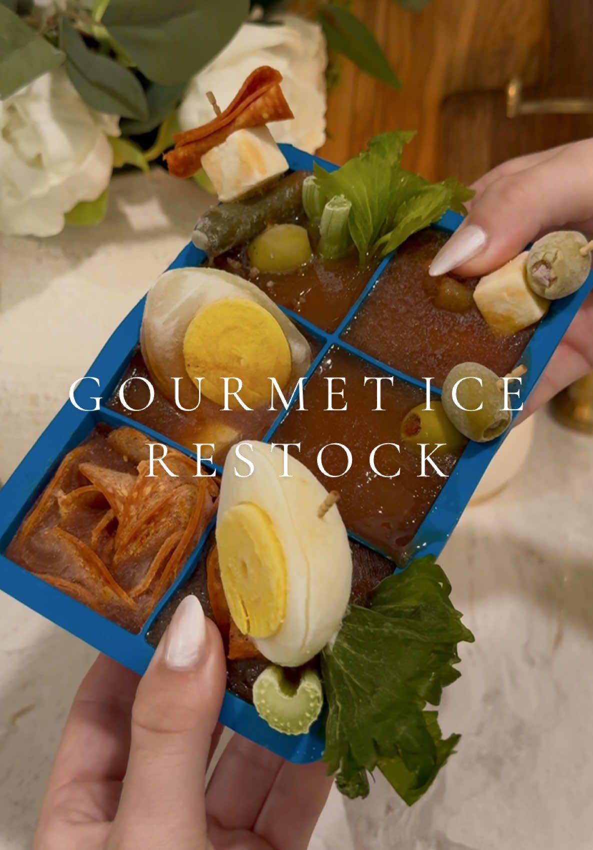 gourmet ice restock 🫐💐 #restock #ice #icerestock #iceasmr #restockasmr #icecube #gourmetice #asmr #asmrsounds #asmrvideo #asmrfood #cocktails #cocktailrecipe #drinks #drinkrecipes #bloodymary #margarita 