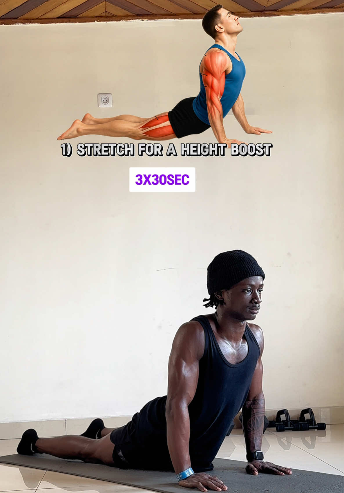 Increase height fast by stretching and tracking your calories with @tryfithub  #workout #taller #height #trending 