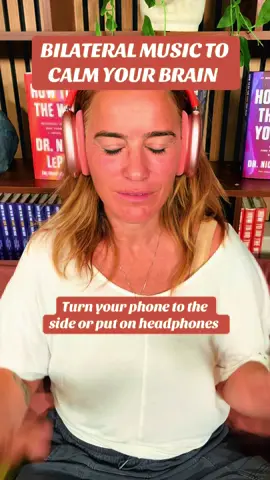 “Trampoline” by Shed uses bilateral sounds to activate both sides of your brain. This will immediately calm anxiety and regulate your nervous system. When both sides of your brain is activated, the emotion can properly be integrated. Try it while walking for extra benefit!  