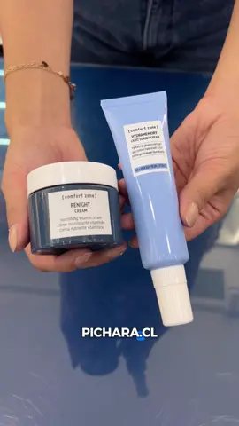 Bb, con estas cremitas tu piel estará hermosa sin importar el clima 💙 #ComfortZoneChile #Pichara #Hydramemory #Renight #PielAdaptable #HidratacionInteligente #ReparacionNocturna