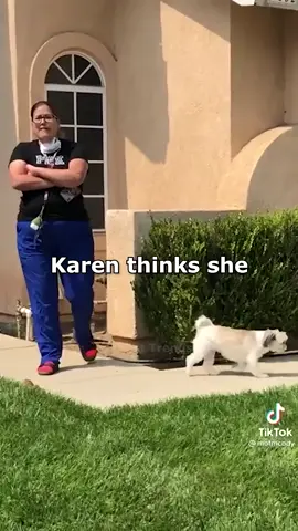 Entitled Karen thinks she owns the street