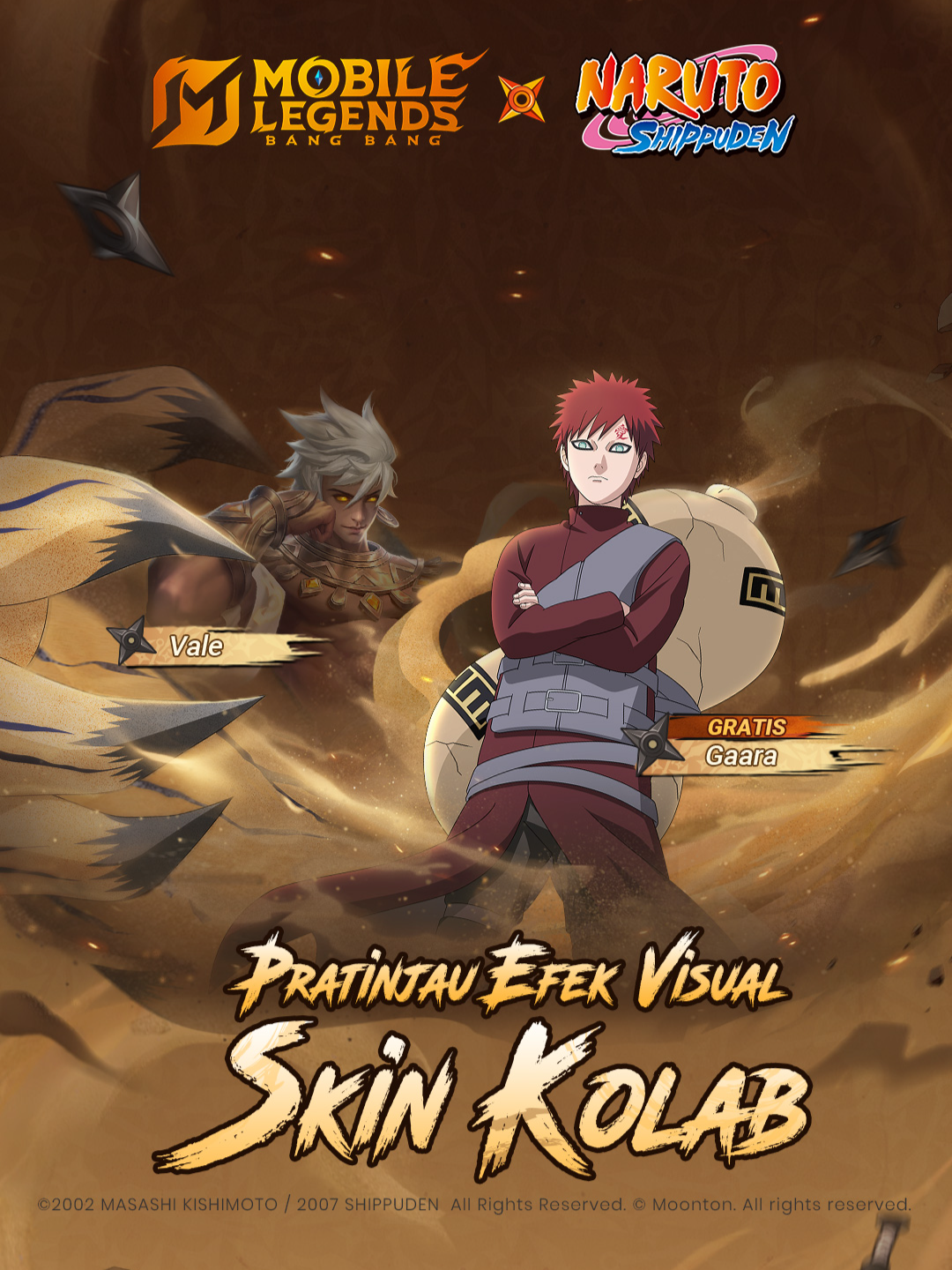 Kolaborasi MLBB × NARUTO telah hadir, lho! Lima skin kolaborasi resmi hadir pada 02/05! 