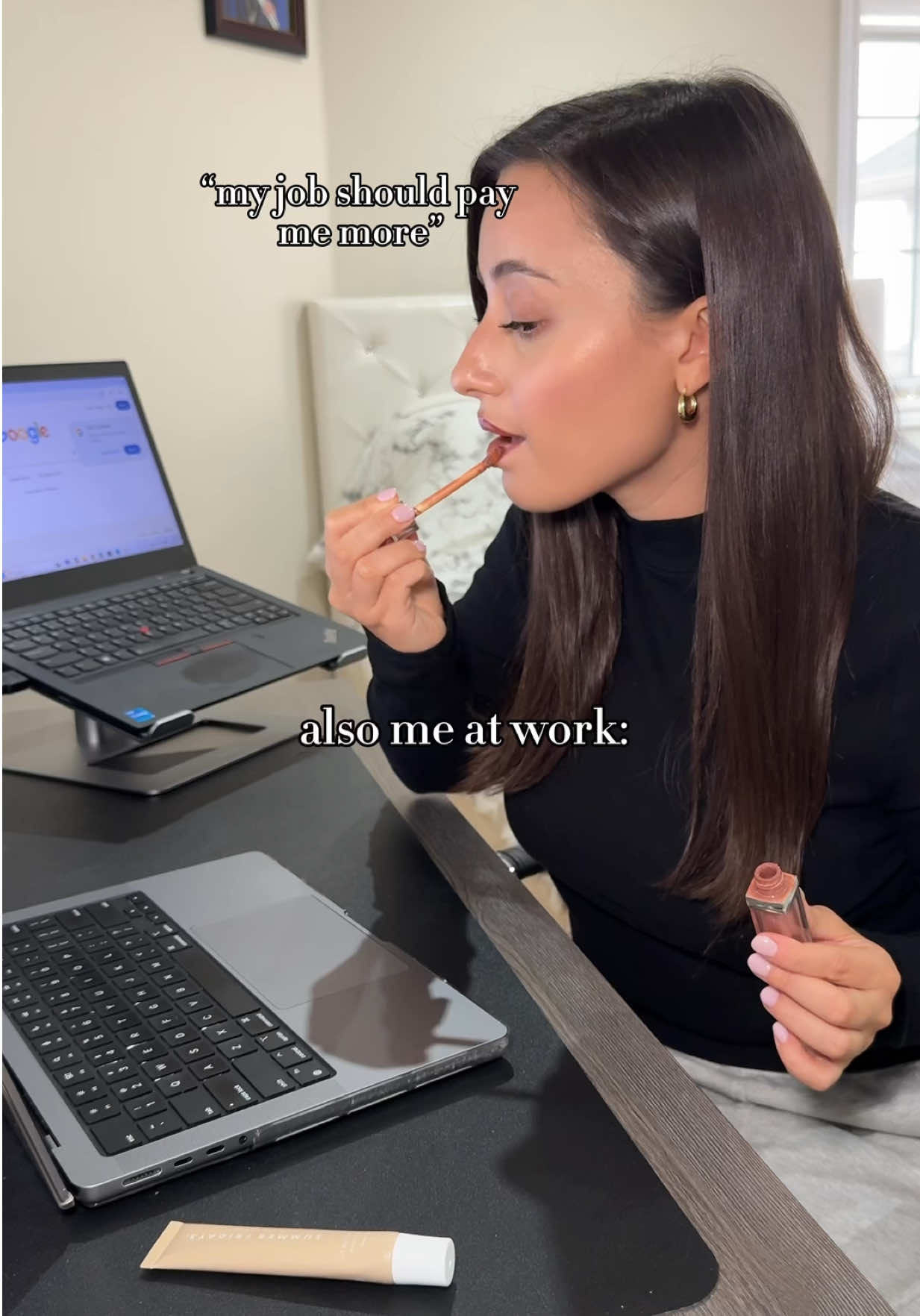jokingggg😏 #relatable #relatablecontent #workfromhome #wfhlife #funnyreels #fashionblog #diorlipstick #diorbeauty #workingfromhomelife