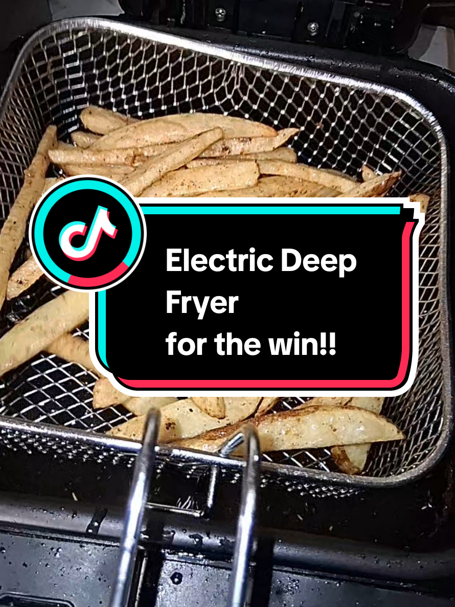 this electric deep fryer has been a game changer in my house! we make so much food in it. we clean the grease when needed, but it's well seasoned. easy to use, easy to clean, and makes delicious food. get yours before they sell out. #deepfryer #electric #kitchenappliances 