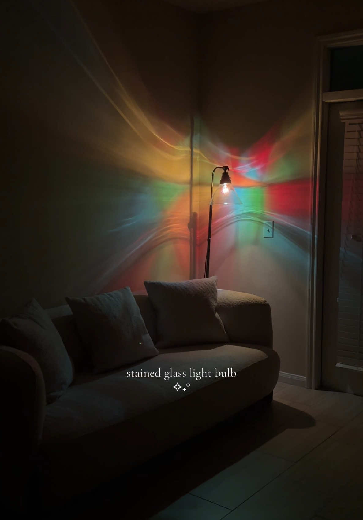 stained glass light bulb from Target, $6! #stainedglass #stainedglassart #stainedglasslightbulb #target #targetfind #targetfinds #fyp #foryoupage #lightbulb 