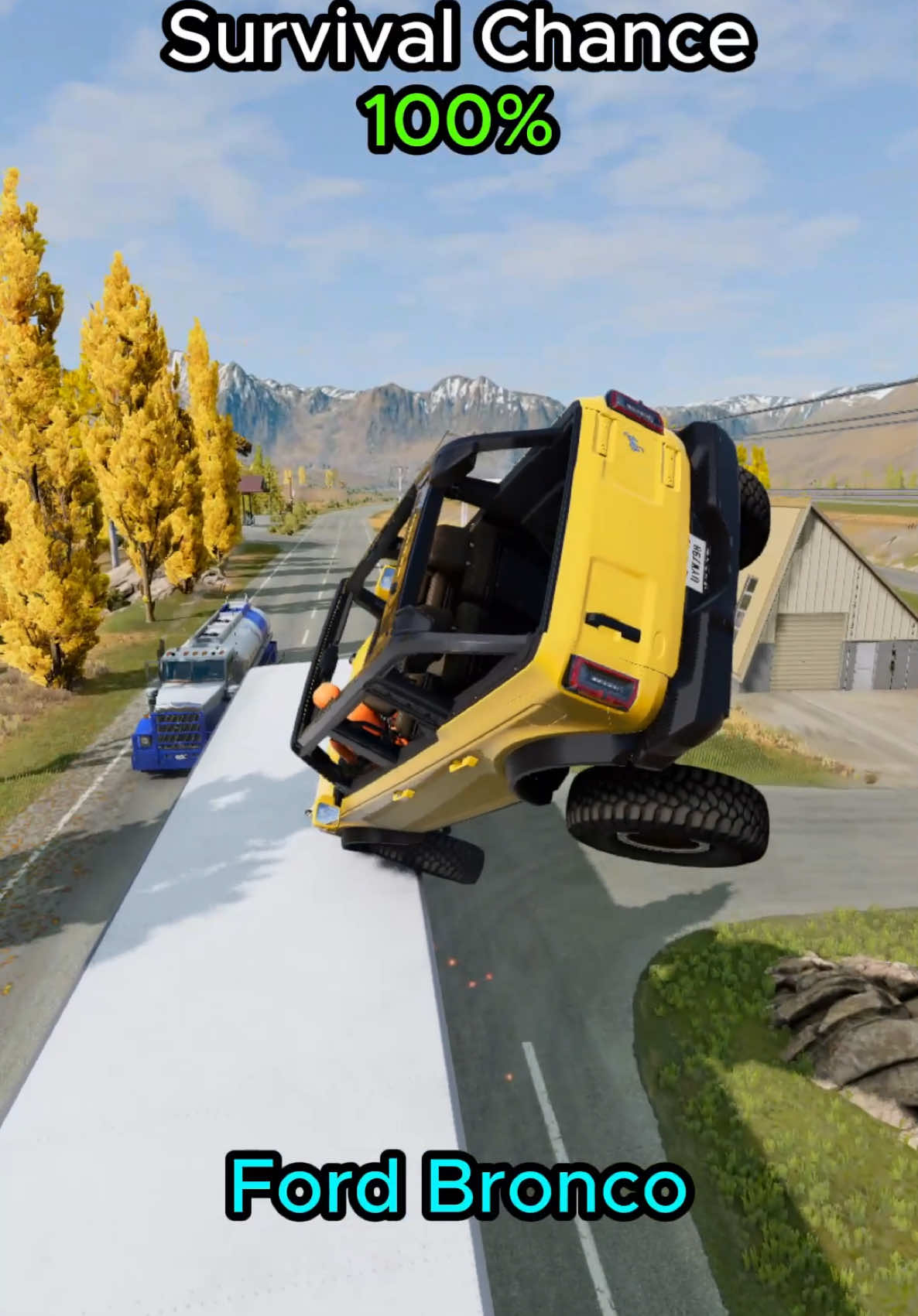 Survival chance of different vehicles #beamng #beamngdrive #beamngcrash #gaming #fyp 