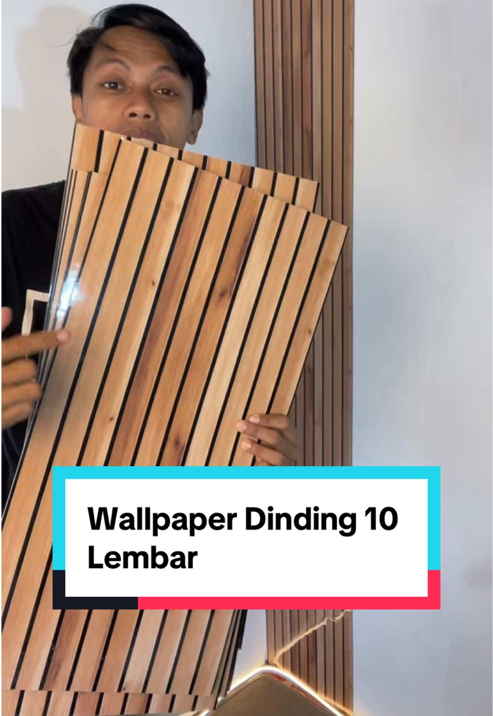 Wallpeper dinding 50rb dapet 10pcs banyak varian motif #wallpaperdinding #wallpannel #wood #dekorstudio #dekorrumah 