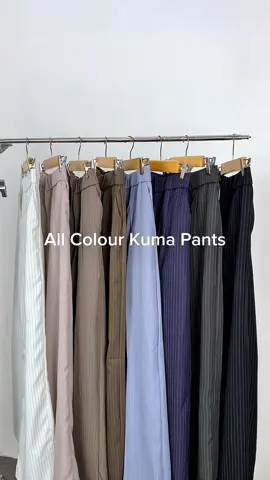 All colour kuma pants, warna mana nih yang menjadi favorit kamu??🫶🏻🥰 #loosepants #kulothighwaist #celanahighwaist #kumapants #strippants #celanagarisgaris #loose 