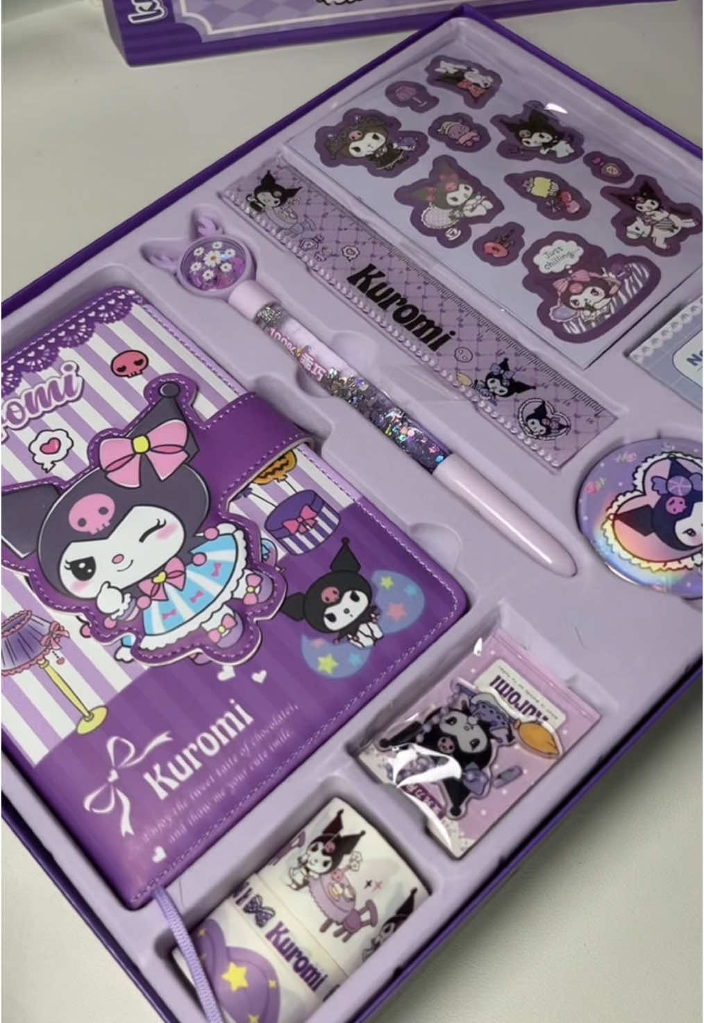 ✨Unboxing the CUTEST Kuromi Stationery Set! ✨ If you’re a Sanrio lover or obsessed with kawaii journaling, you need this in your life 😍💜 Perfect for notebooks, journaling, and adding aesthetic vibes to your desk. #SanrioUnboxing #KuromiLovers #KawaiiStationery #NotebookAddict #JournalingTok #StationeryHaul #AestheticDesk #KawaiiFinds #TikTokMadeMeBuyIt #UnboxingVideo #KuromiVibes #SanrioAddict #CuteStationery #StationeryTok #GiftBoxUnboxing #creatorsearchinsights 