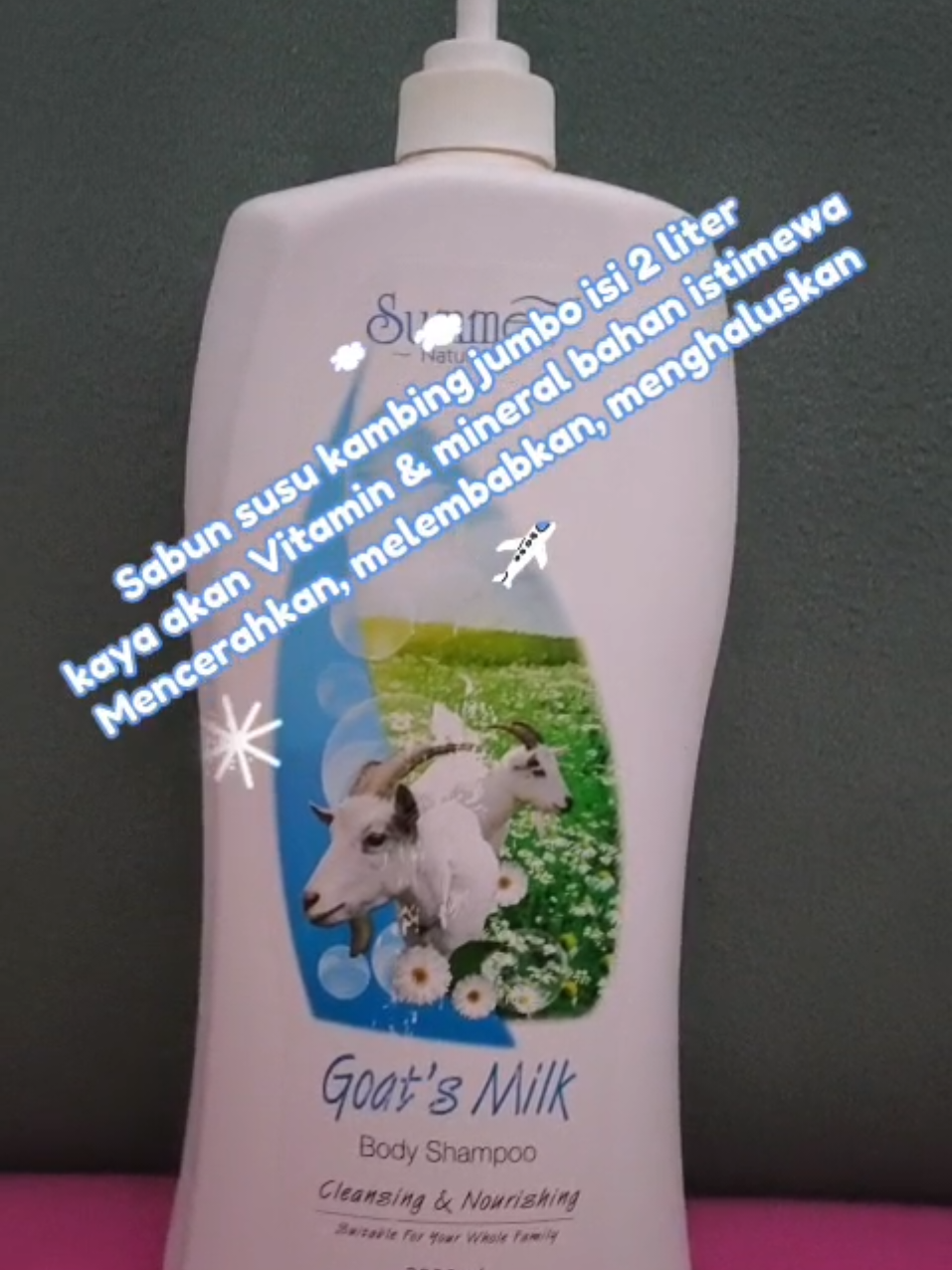 Summer Naturale Goat Milk Body Shampoo #sabunkambing #sabungoatmilk #goatmilk #goatmilkbodywash #rekomendasisabuncair #skincare #rekomendasi 
