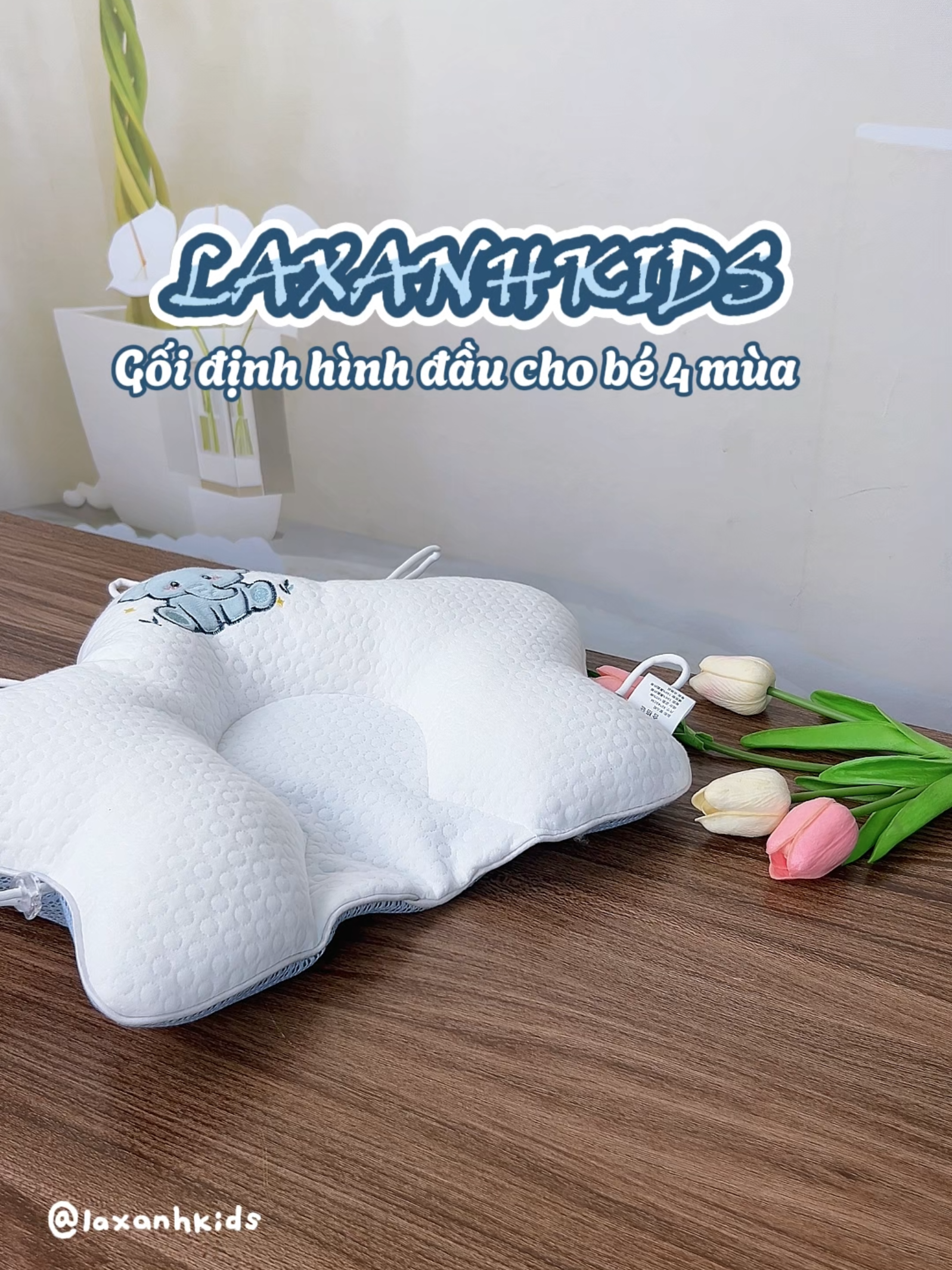 Mom nào lo con bị bẹp hay méo đầu thì tham khảo ngay em gối định hình đầu cho bé nhà Lá Xanh Kids nhé #goidinhhinhchobe #goichongbepdau #goicotton #chamsocconkhoahoc #laxanhkids 