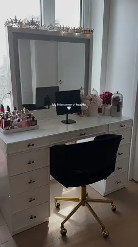 And before the perfume police tells me anything, my blinds are usually down and covering my perfumes 🤍 #vanity #vanitysetup #beauty #makeup #perfumetiktok #perfumes #perfumetok #girlthings #girlhood #aesthetic #organize #cleangirl #girlytok #lippies #fy #fyp 