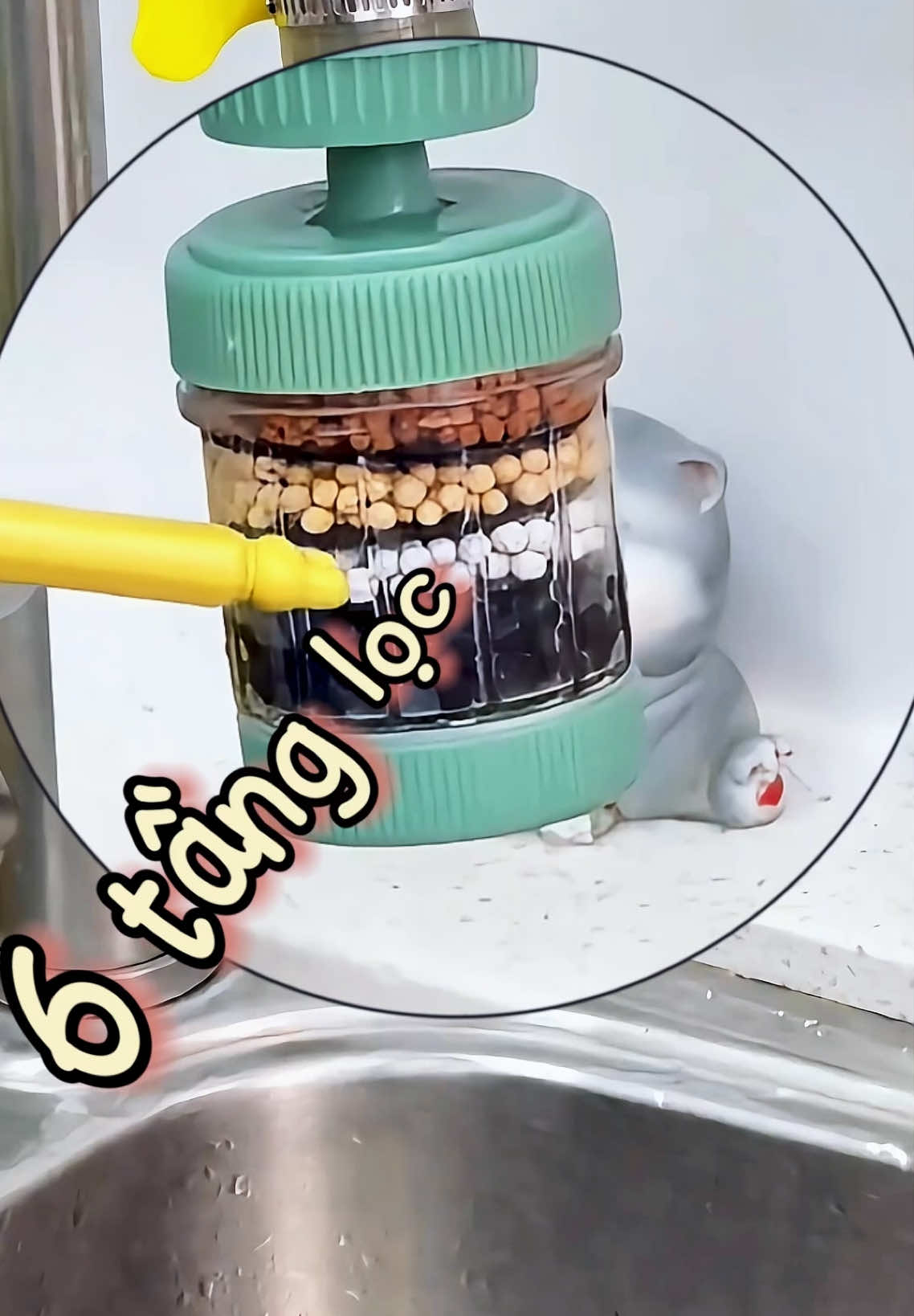 đầu vòi lọc nước gắn trực tiếp tại vòi với 6 tầng lọc dùng để rửa chén, rửa thực phẩm, đánh răng rửa mặt #dauvoilocnuoc #daulocnuoctaivoi #daulocnuoc #daulocvoinuoc #dauvoilocnuoc6tang #dogiadung #mê_rì_diu 
