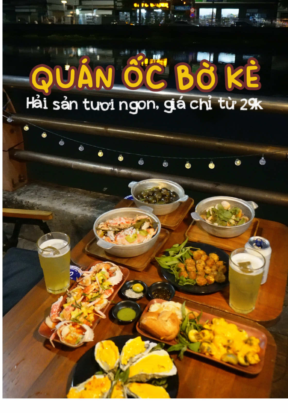 Quán ốc mới toanh, view bờ kè siêu mát mẻ cho mn nhâm nhi nèe🍻🦀 #cantho #reviewanngon #occantho #quannhaubinhdan #oclangthang #cambone #fyp