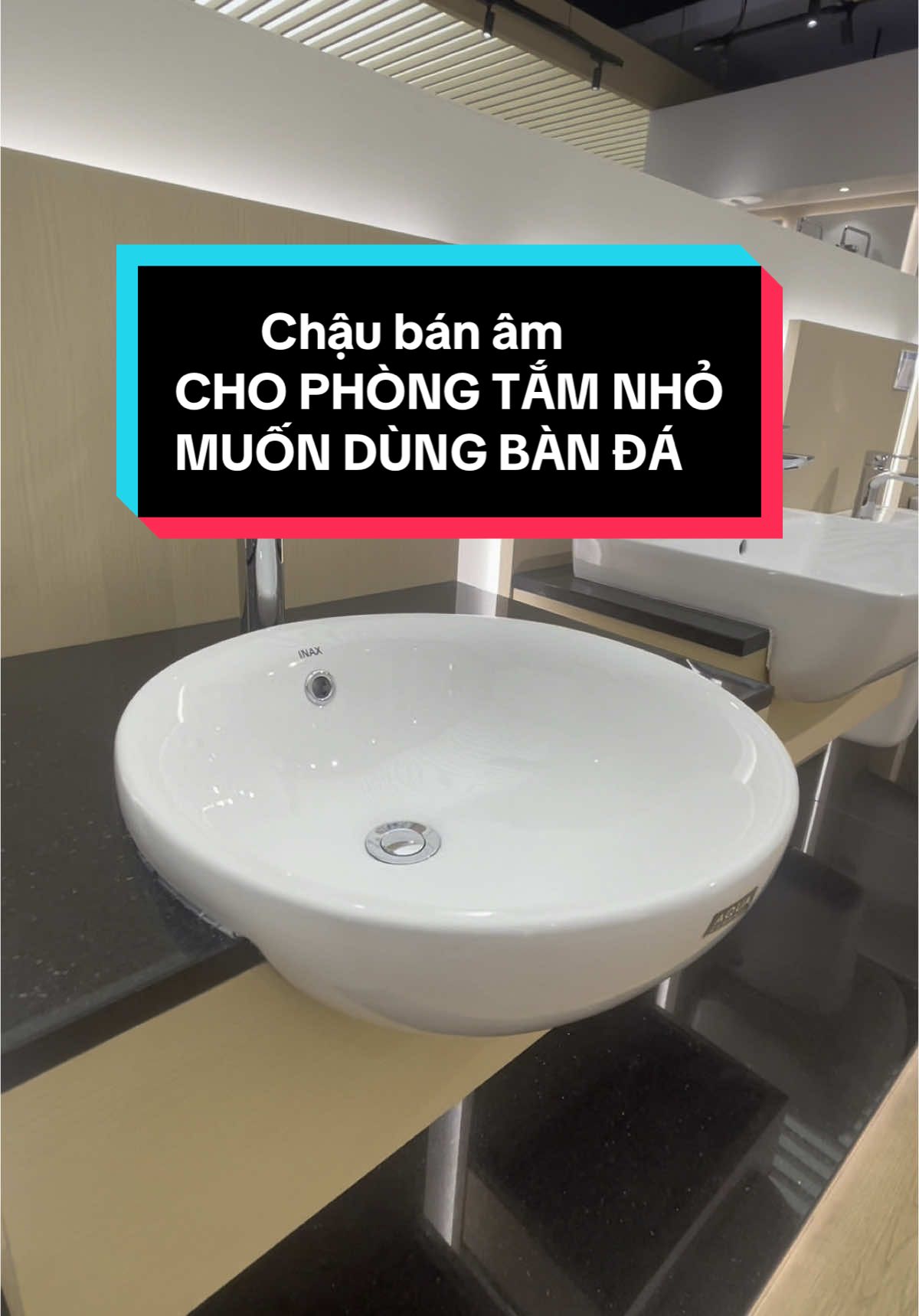 Chậu bán âm chiếc chậu sẽ dùng cho phòng tắm nhỏ muốn sử dụng bàn đá , với mặt bàn đá siêu nhỏ giúp không gian trở nên siêu gọn mà chậu vẫn rộng rãi #thietbivesinhinax #inax #inaxnhaviet #inaxhanoi #chaulavabo #lavaboinax #al333 #al445 #chauinax #chaubanam