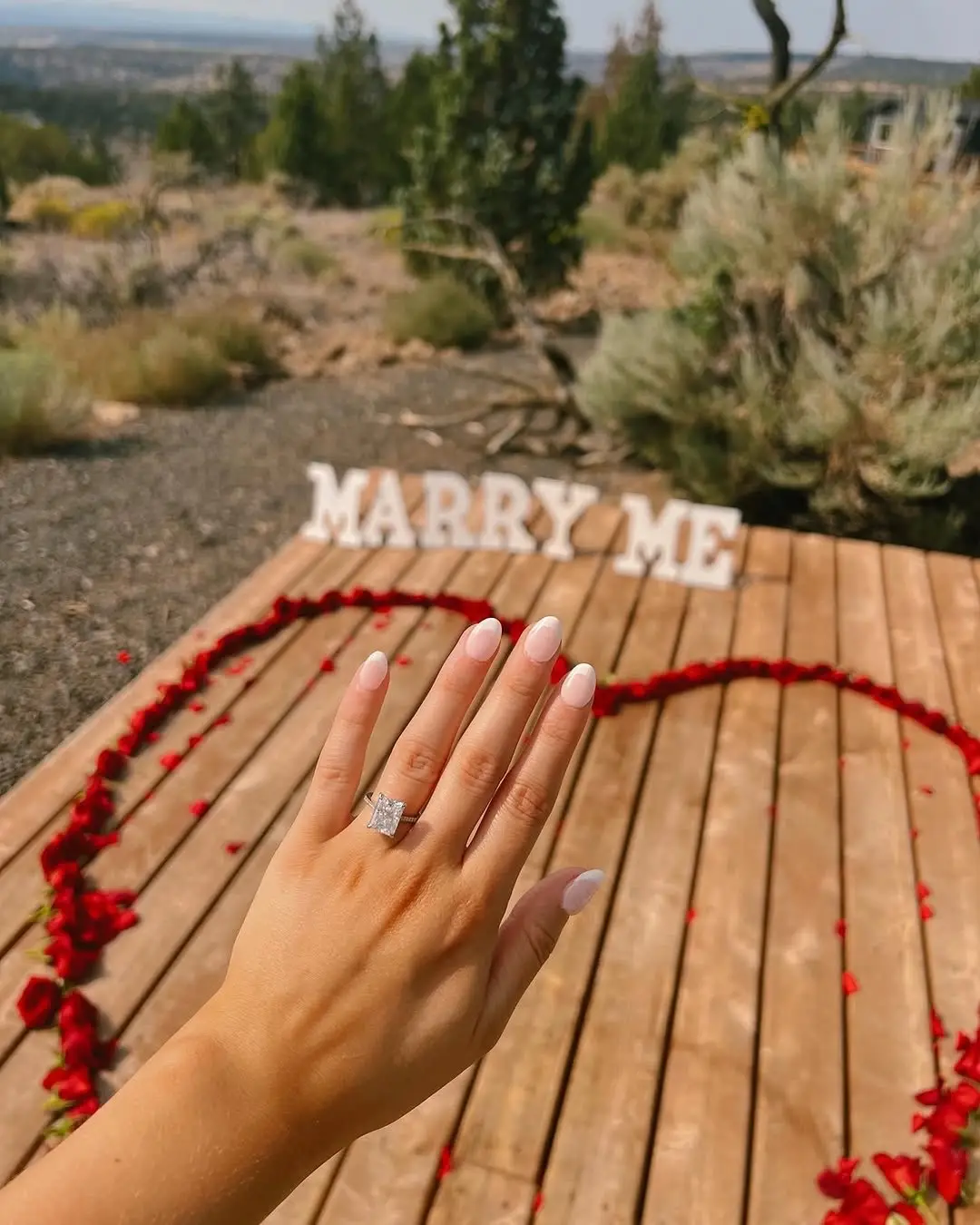 How could you say no? Beautiful proposal, A+ engagement ring. Congrats to kaitlyn on your engagement! The Details: 18K White Gold Luxe Lissome Diamond Ring set with a Radiant Cut Diamond 💎  Save to manifest your summer proposal 💍☀️ #Jewelry #jewelrylabs #diamond #Love 