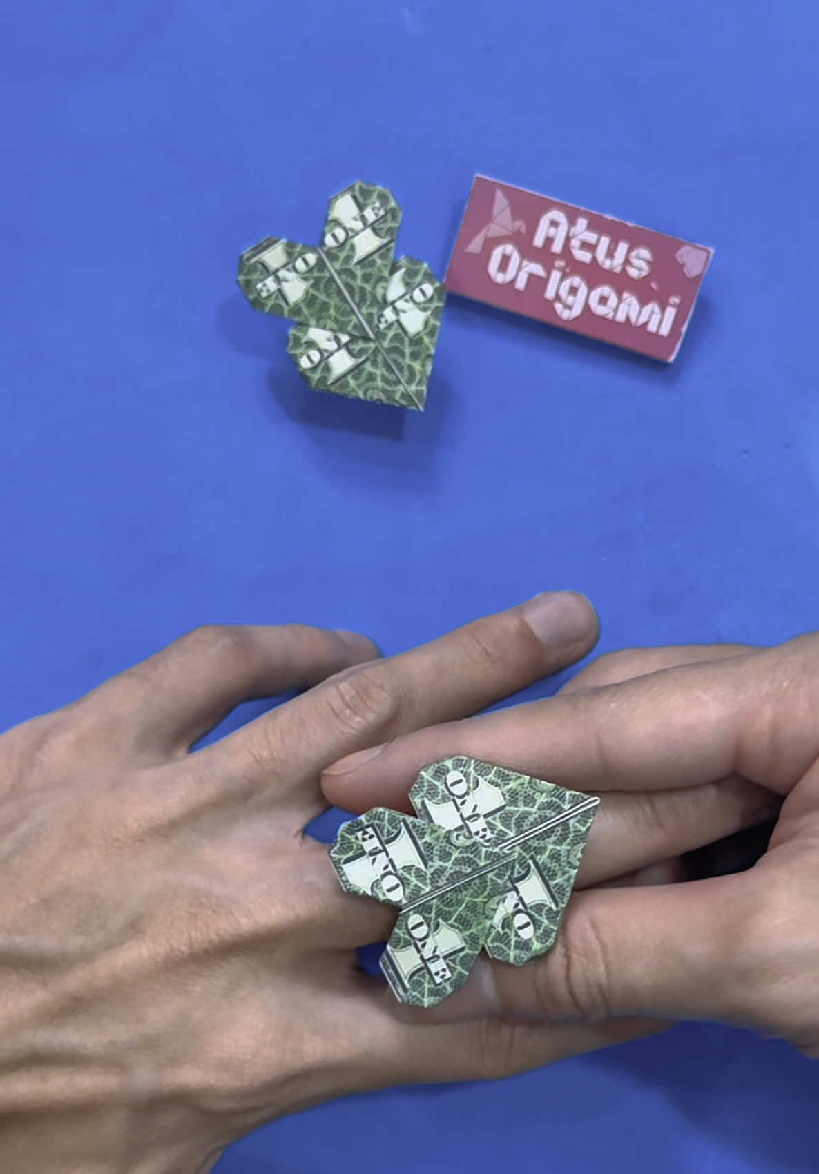 Dollar origami couple love ring #origami #atusorigami #howtofold #origamitutorial #moneyorigami 