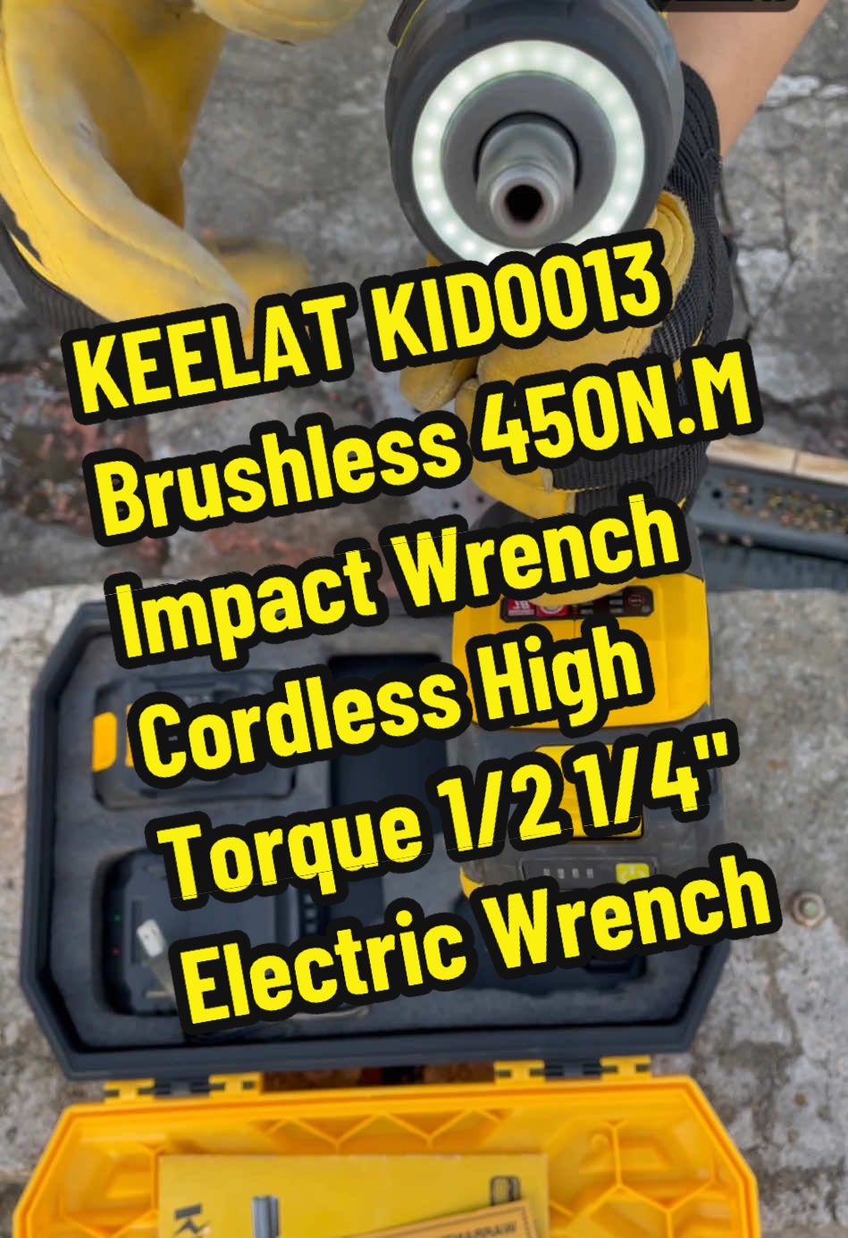 KEELAT KID0013 Brushless 450N.M Impact Wrench Cordless High Torque 1/2 1/4