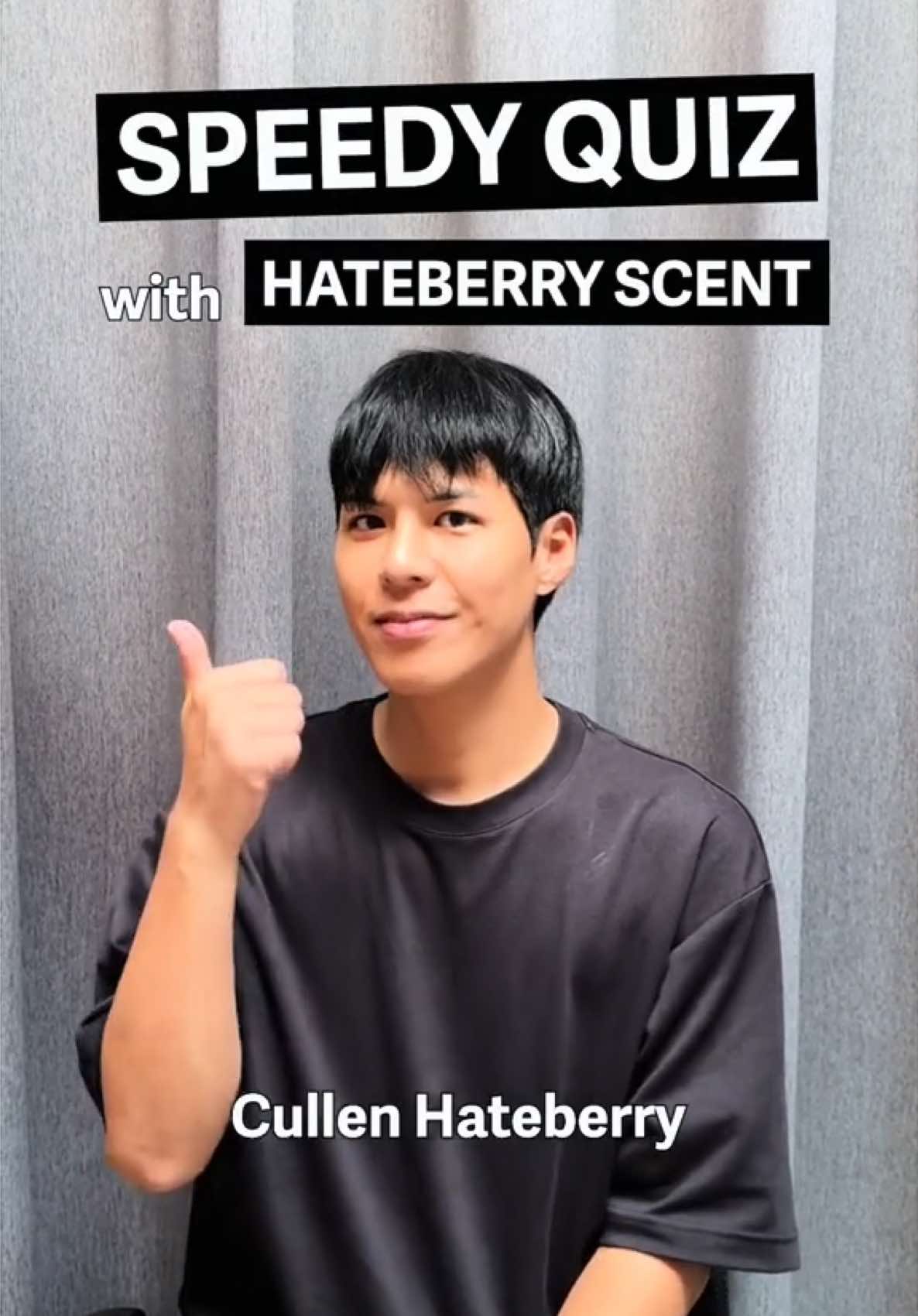 Speedy Quiz with Hateberry Scent - Cullen Hateberry So, which scent defines you? แล้วกลิ่นไหนที่เป็นตัวคุณ อย่าลืมทำ 1 min with Hateberry Scent กันนะ > https://forms.gle/2inPnJy3at8k1f1N6 #SpeedyQuizwithHateberryScent #1minwithHateberryScent #Hateberryscent #Cullenhateberry #คัลแลน 