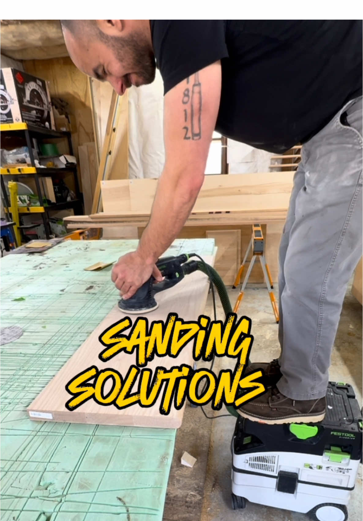 Sanding sucks- don’t make it suck more.  #remodel #construction #homerenovation #woodworking #howto #tools #DIY #carpentry #construction #homeremodeling #hgtv #tooltips #constructiontips #diytools 