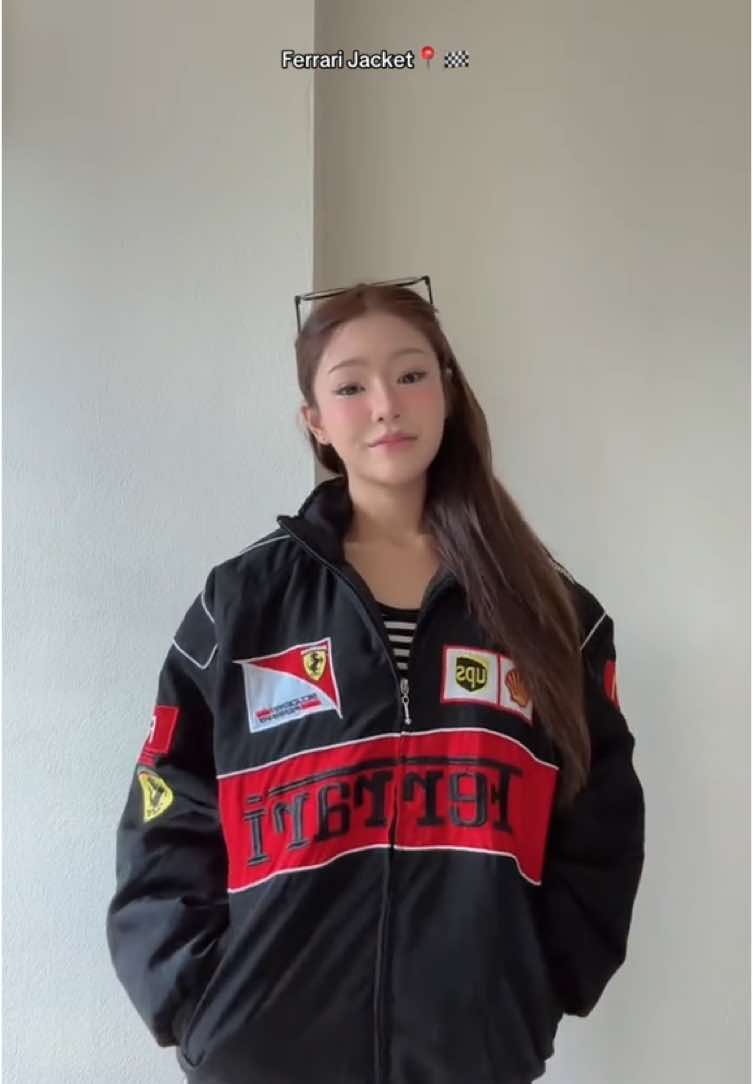 Ferrari Jacket outfit📍🏁🏎️#แจ็คเก็ต #outfitideas #ferrarijacket #racingjacket #f1jacket #ferrari #f1racingbkk 