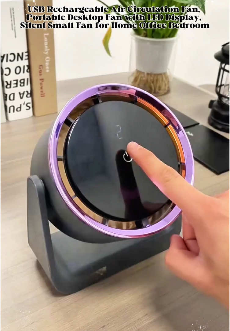 Portable Air Purifier, USB Rechargeable Air Circulation Fan with LED Display, 5 Speed Air Flow Fan, Household Appliances for Home Office#fan #led #usb 