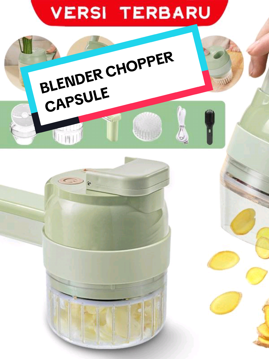 TNW KB4 Food Chopper Protable Mixer Blender Quatre Kapsule 4 In 1Alat Pemotong Sayuran Handheld Electric Vegetable Cutter Power Shop Set with Brush #foodchopper #chopper #blenderchopper #blendercapsule 