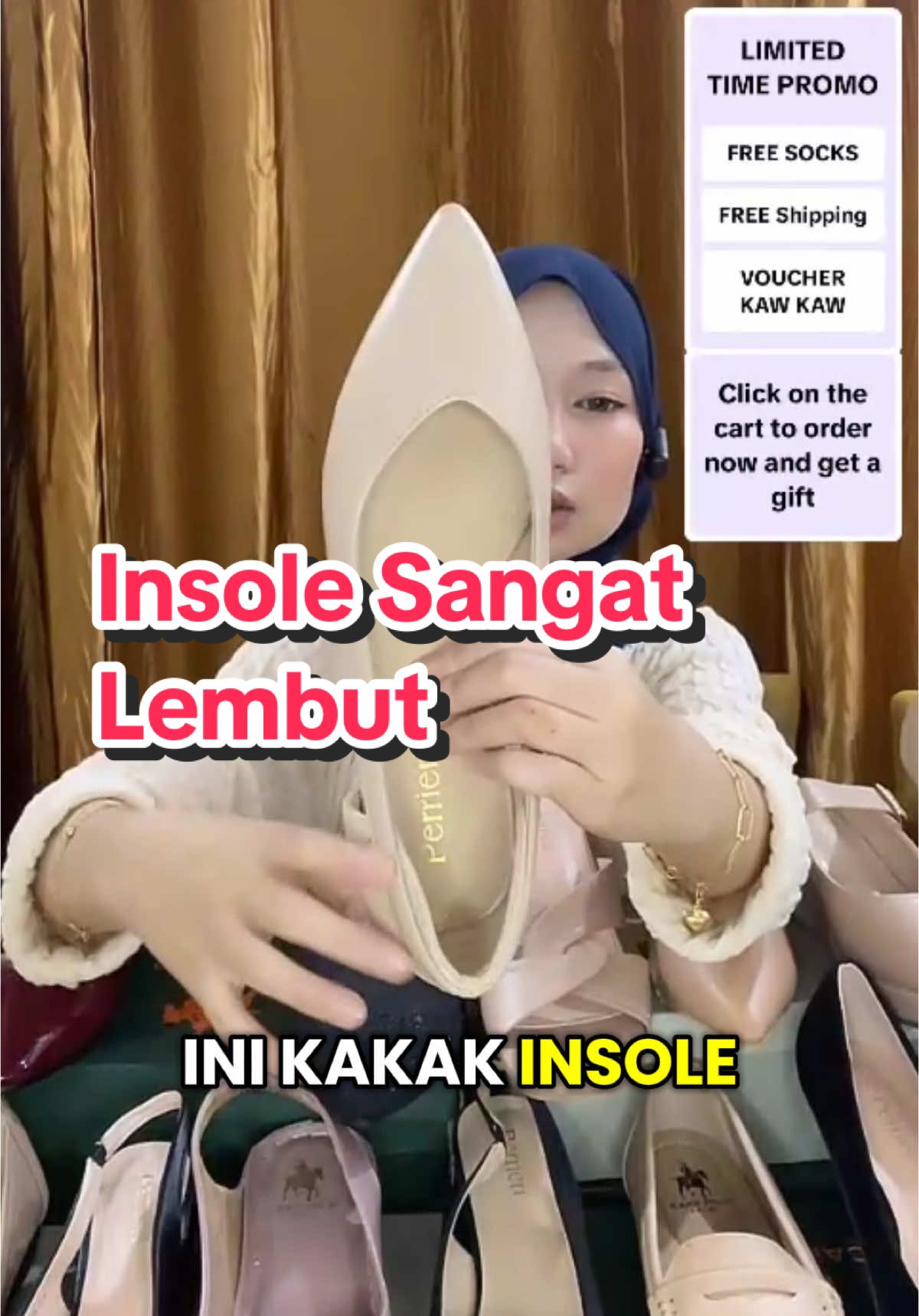 Insole sangat lembut!!❤️ Kasut cantik dan elegan, sesuai untuk kerja dan formal event. Grab yours now! #kasutselesa #OOTD #comfort #perrieri #kasutheels #kasutheelswanita  #LIVEhighlights #TikTokLIVE #LIVE 