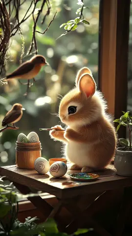Bunnies getting easter ready 🪺🐰❤️ #aiart #aianimation #cute #viral #fantasy #animal #relaxing #adventure #bunny #easter #rabbit 