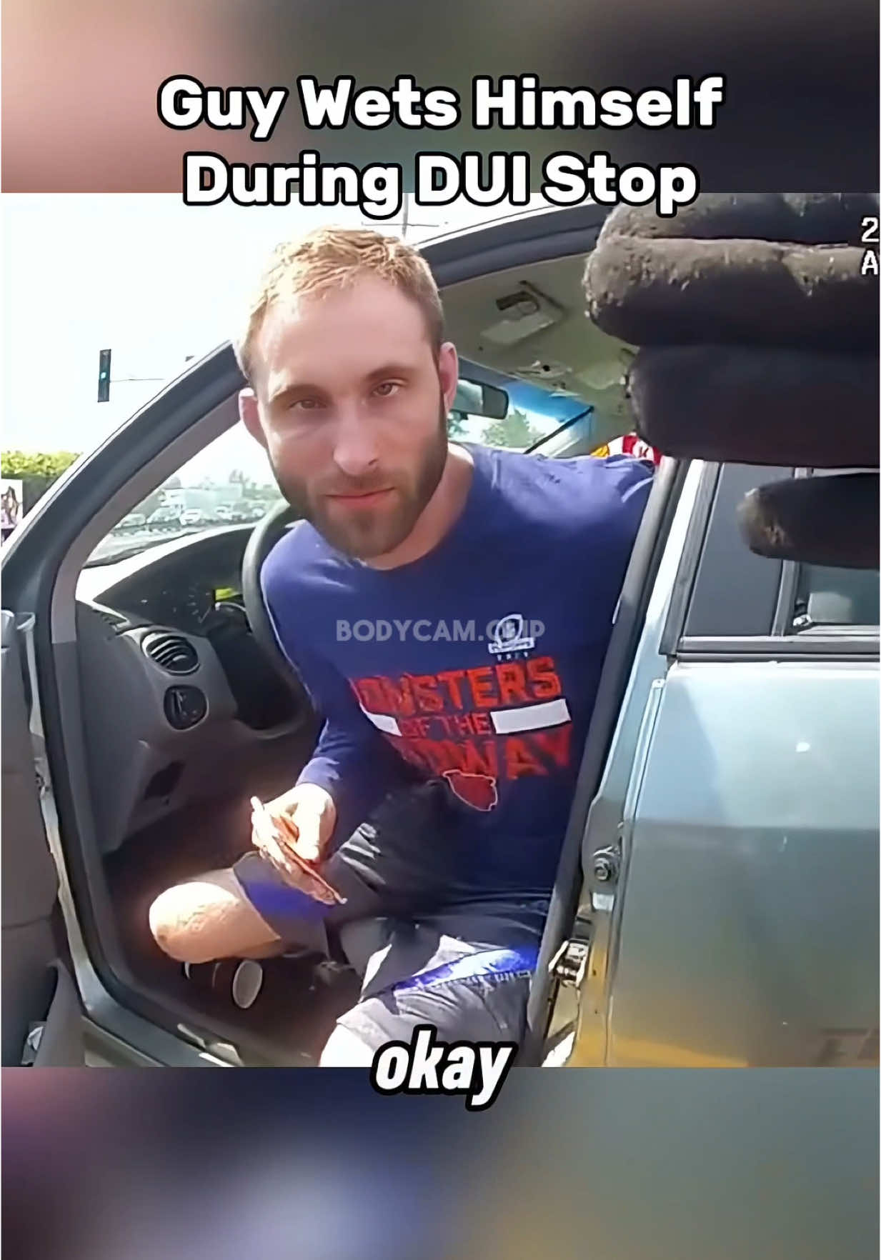 After being stopped on suspicion of a dui, officers have the guy step out of the vehicle and notice his pants were wet. He later claims he only had one. Do you believe him? #bodycamera #copcam #fypツ #duiarrest 