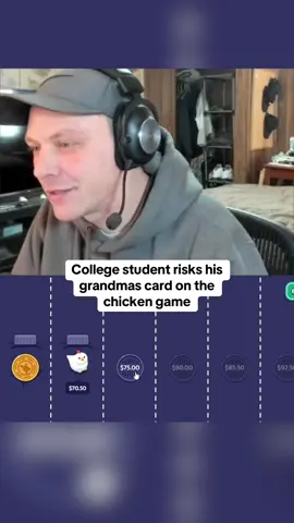 College student risks his grandmas card on the chicken game #kickstreaming 