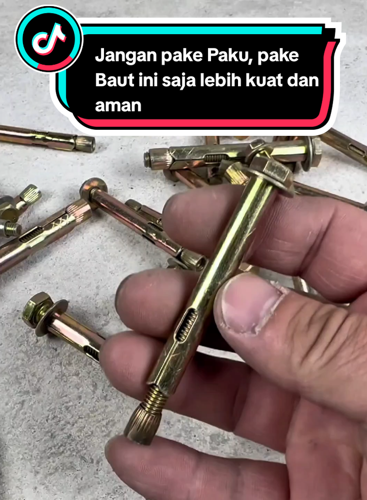 Jangan pake Paku, pake baut ini saja lebih kuat dan aman. #bauttembok #bautbeton #bautdynaboltbracket #bautdinding 