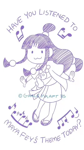 Have You Listened To Maya Fey's Theme Today? I’ve been listening to it a lot to lift my mood lately <3 I also have a sticker I made based on this in my shop~ #AceAttorney #MayaFey #animation #逆転裁判