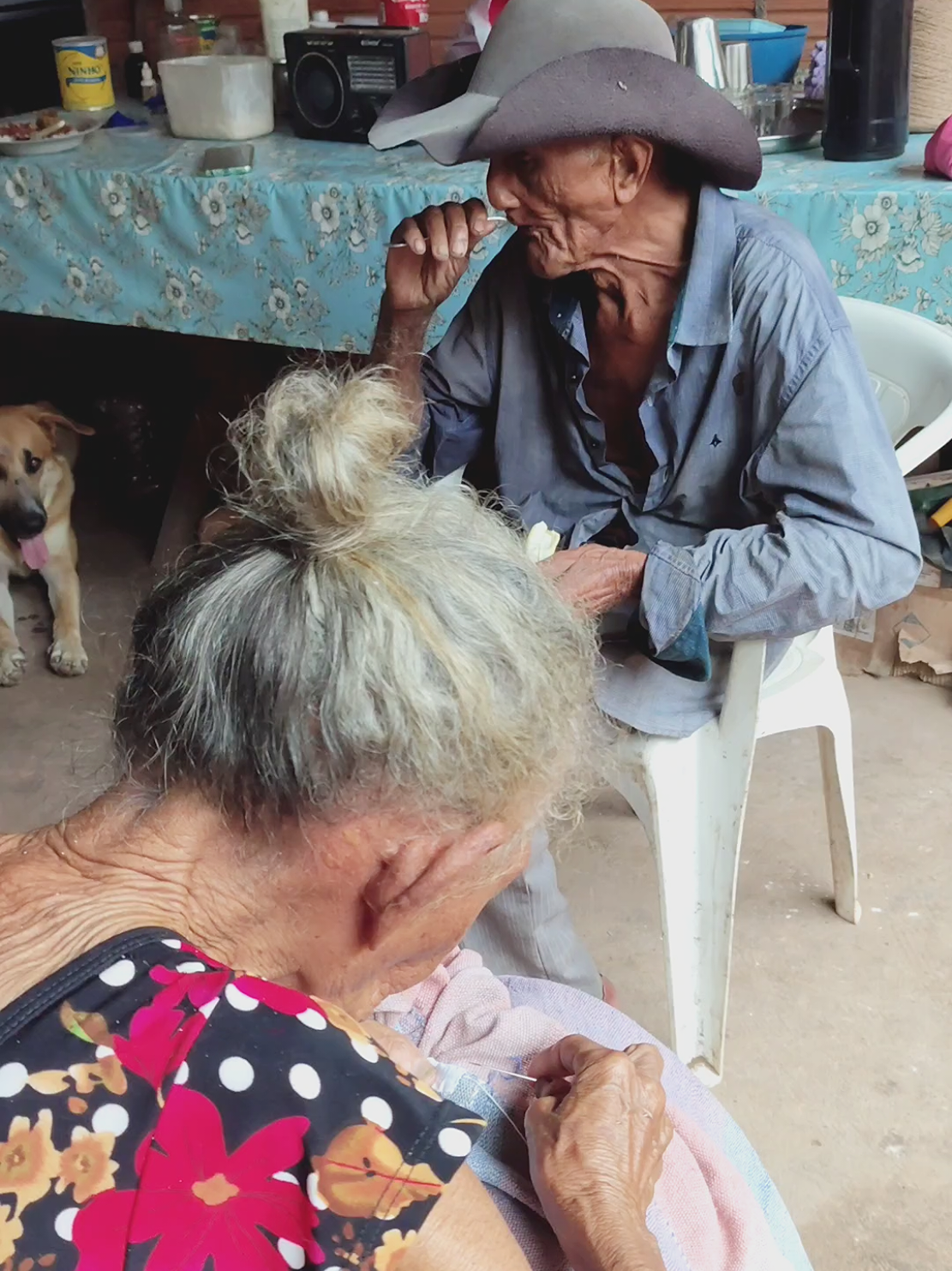Bom apetite 🙏🏽👵🏽👴🏽❤️ #comida #almoço #casal #abuelos #fartura #alimentos #idosos #amor #avós 