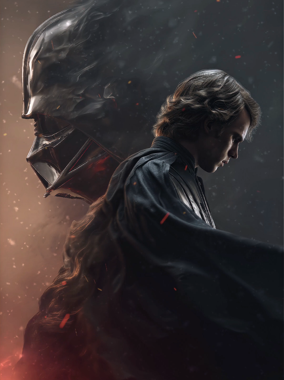 10 days until Revenge of the Sith returns to theatres.🔥 𝑨𝒏𝒂𝒌𝒊𝒏 𝒅𝒊𝒅𝒏’𝒕 𝒇𝒂𝒍𝒍. 𝑯𝒆 𝒅𝒊𝒔𝒂𝒑𝒑𝒆𝒂𝒓𝒆𝒅. 𝐵𝑢𝑟𝑖𝑒𝑑 𝑏𝑒𝑛𝑒𝑎𝑡ℎ 𝑑𝑢𝑡𝑦, 𝑎𝑛𝑔𝑒𝑟, 𝑙𝑜𝑣𝑒, 𝑎𝑛𝑑 𝑒𝑣𝑒𝑟𝑦𝑡ℎ𝑖𝑛𝑔 ℎ𝑒 𝑤𝑎𝑠 𝑡𝑜𝑙𝑑 𝑡𝑜 𝑏𝑒. 𝑉𝑎𝑑𝑒𝑟 𝑤𝑎𝑠𝑛’𝑡 𝑏𝑜𝑟𝑛 𝑖𝑛 𝑓𝑖𝑟𝑒, ℎ𝑒 𝑤𝑎𝑠 𝑤ℎ𝑎𝑡 𝑤𝑎𝑠 𝑙𝑒𝑓𝑡 𝑤ℎ𝑒𝑛 𝑒𝑣𝑒𝑟𝑦𝑡ℎ𝑖𝑛𝑔 𝑒𝑙𝑠𝑒 ℎ𝑎𝑑 𝑏𝑢𝑟𝑛𝑒𝑑 𝑎𝑤𝑎𝑦. 𝑇ℎ𝑒 𝑡𝑟𝑎𝑔𝑒𝑑𝑦 𝑖𝑠𝑛’𝑡 𝑡ℎ𝑎𝑡 ℎ𝑒 𝑐ℎ𝑎𝑛𝑔𝑒𝑑… 𝑖𝑡’𝑠 𝑡ℎ𝑎𝑡 ℎ𝑒 𝑡ℎ𝑜𝑢𝑔ℎ𝑡 ℎ𝑒 ℎ𝑎𝑑 𝑛𝑜 𝑜𝑡ℎ𝑒𝑟 𝑐ℎ𝑜𝑖𝑐𝑒. can’t wait to see it on the big screen 👊 animated this frame in Photoshop + After Effects. Full 4K  quality. if u want to turn your art, posters into motion, u know where to find me, i'm just a message away 🫡 (studio and cinema too) #starwarsrevengeofthesith  #theater #anakinskywalker  #darthvader #bigscreen  #livewallpaper #poster  #motionart #anakinisgone 