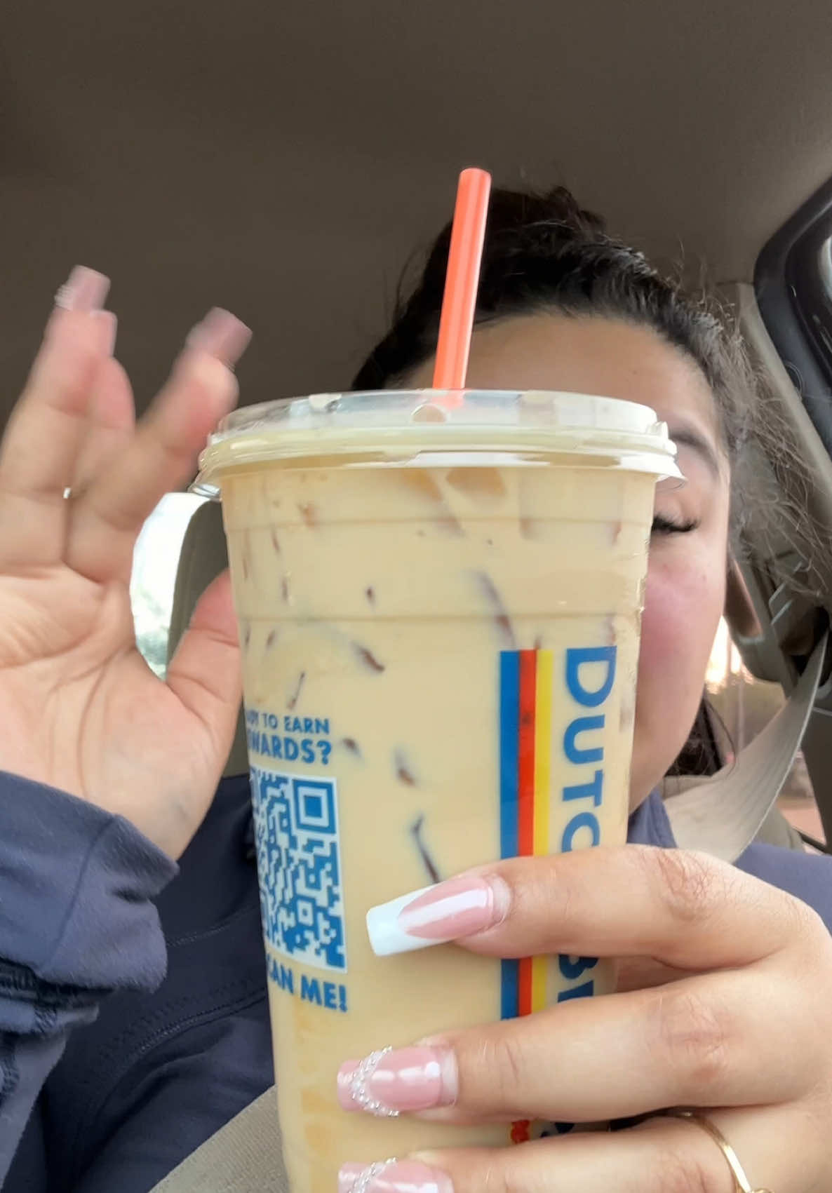 Protein hopscotch sugar free latte from @Dutch Bros Coffee 😍 #dutchbros #proteincoffee 