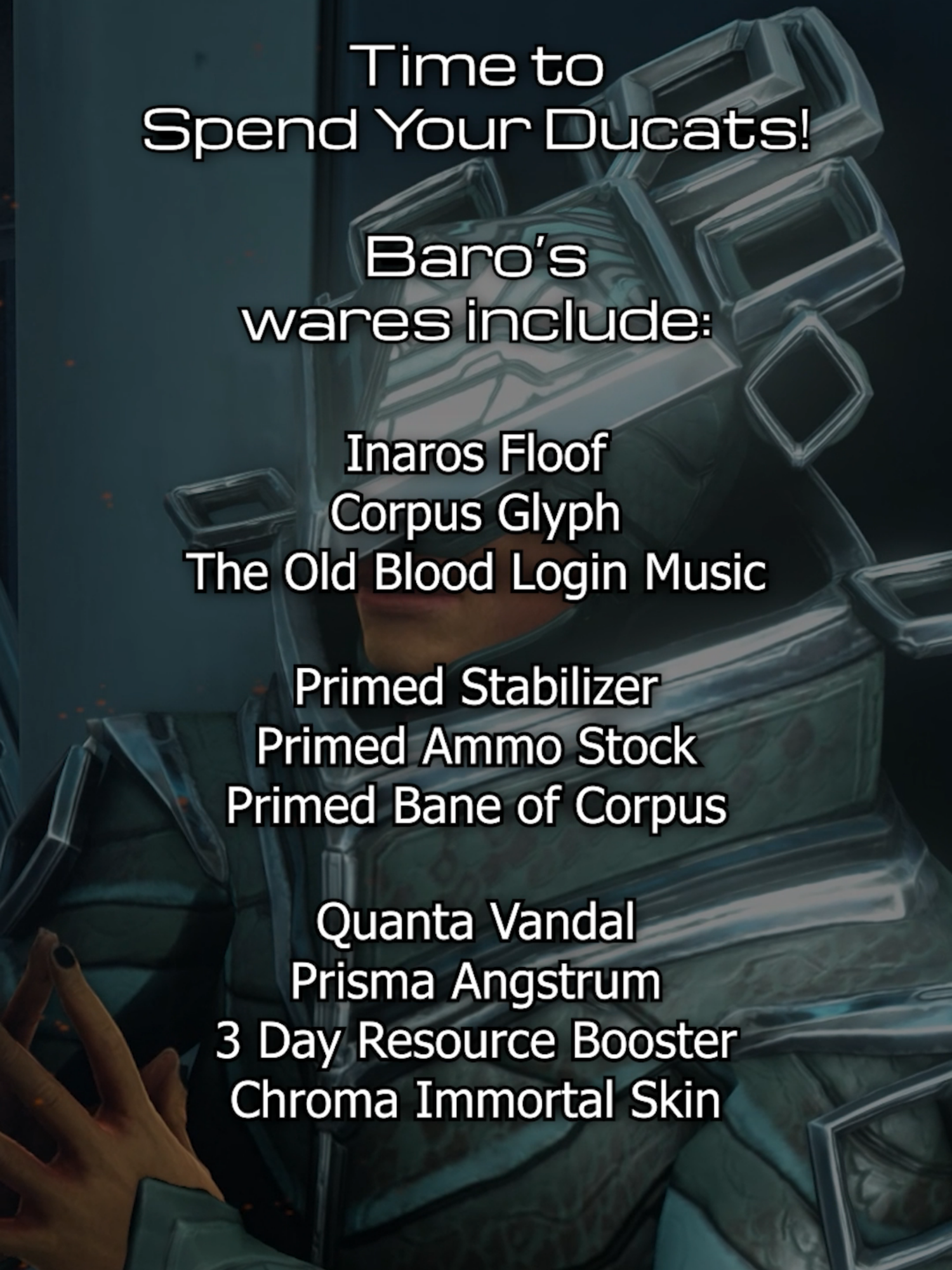 Don’t forget - Baro is visiting every weekend this month! Be sure to spend your Ducats before April 20 at 9 a.m. ET. #warframe #warframecommunity #ps4 #xbox #ps5 #pc #iOS #pcgaming #gaming #nintendo #fyp