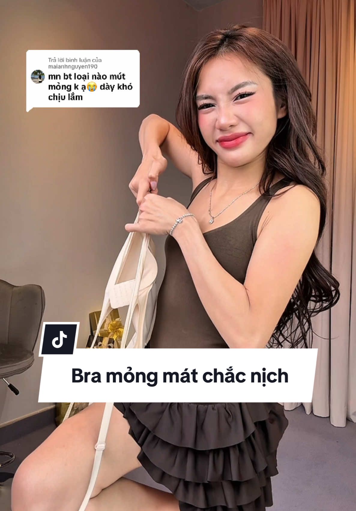 Trả lời @maianhnguyen190 em này mỏng lắm lun á Người Đẹp, nếu mặc hằng ngày k mặc áo xuyên thấu là quá ok lun, tại em này hõng có màu KHAKI😚#Nhivisecret #Visecretbra #outfit #brathoangkhi #lamdep #phốiđồđẹp #brachongtuot #brakhongvien 