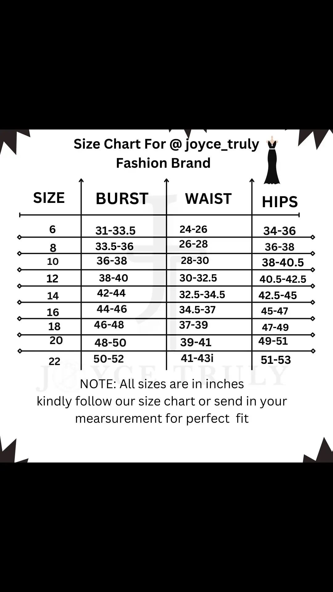 Hi guys!!! Please refer to our size chart when placing an order for a perfect fit! You can also send in your measurements if you have. Thank you 🙏  Please note that production takes 6-10 working days Happy shopping 🛍️ 