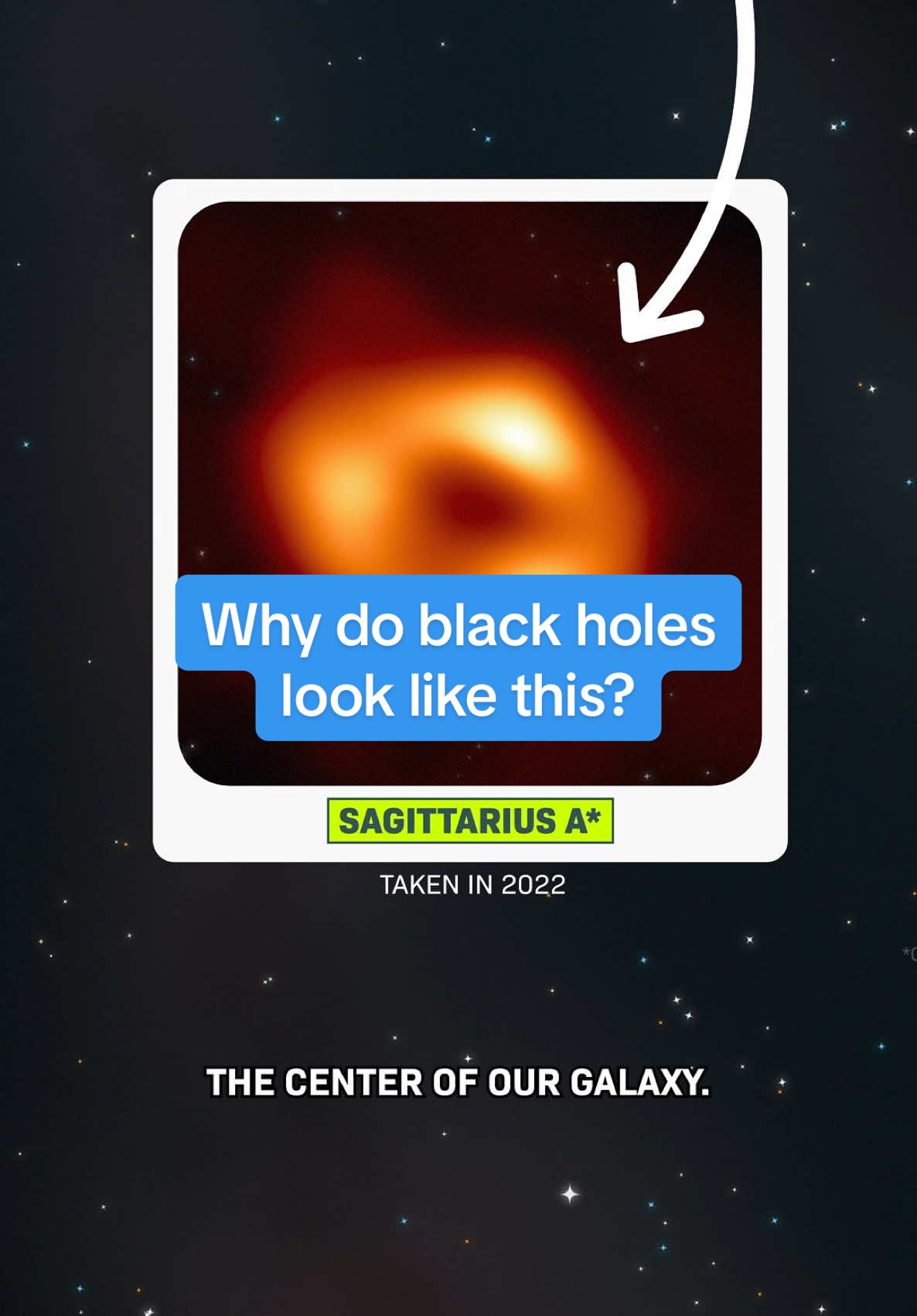 This is the black hole at the center of our galaxy. Why does it look like that? Let physicist Brian Cox explain...  We’re making more videos about black holes, so follow along! #animation #blackholesun #blackholes #Astronomy #EHT #telescope 