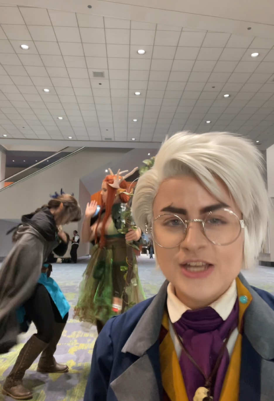 vox machina on lunch break #criticalrolecosplay #voxmachina #c2e2 #voxmachinacosplay #vexahlia #keyleth #percyderolo 